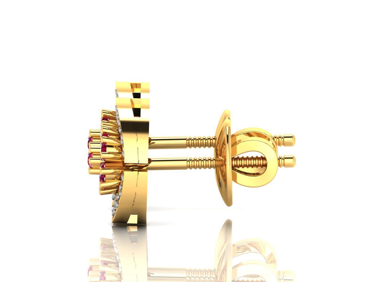 Diamond Studs Earrings renders 3dm details 3D print model_7