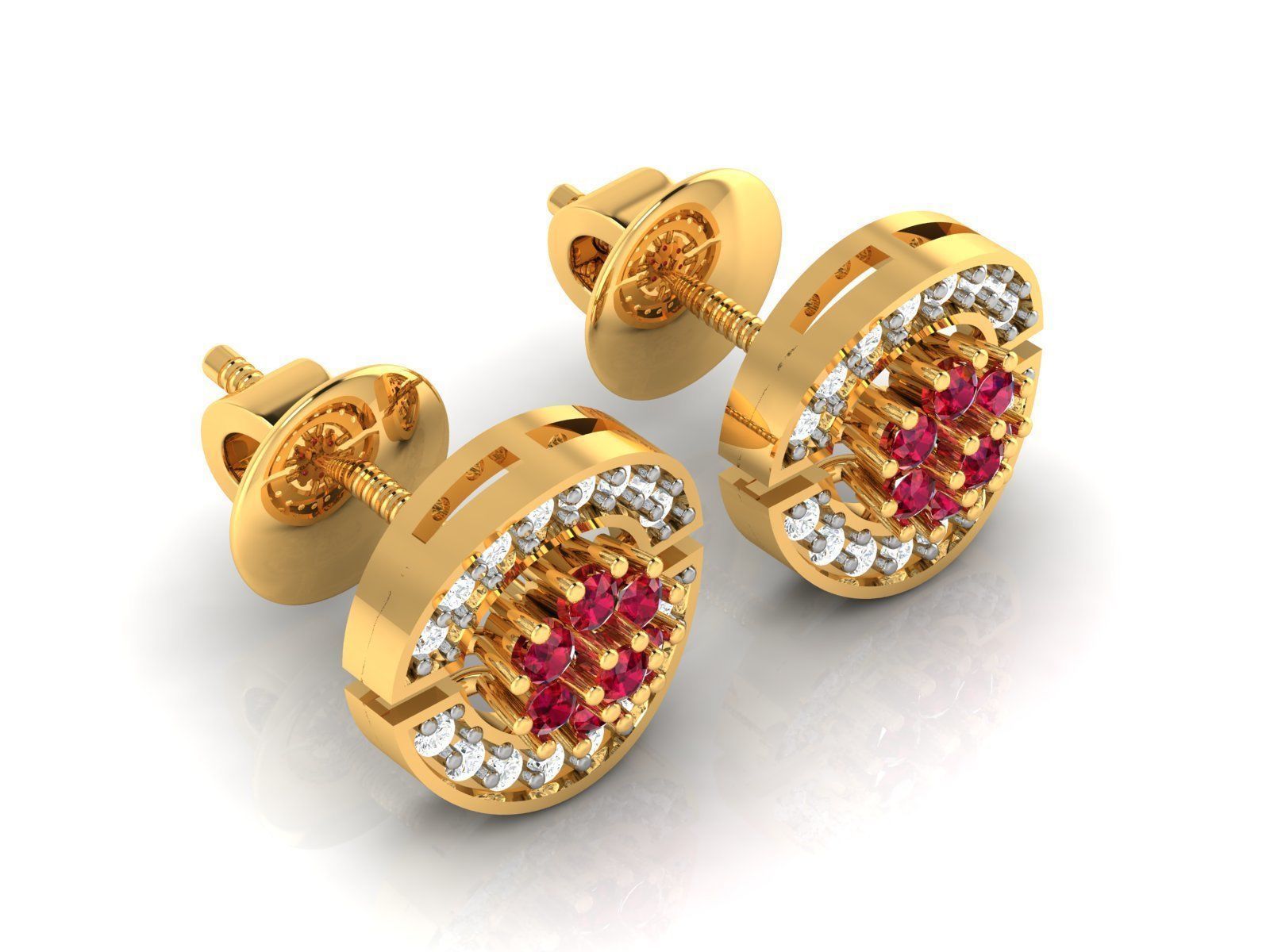 Diamond Studs Earrings renders 3dm details 3D print model_8