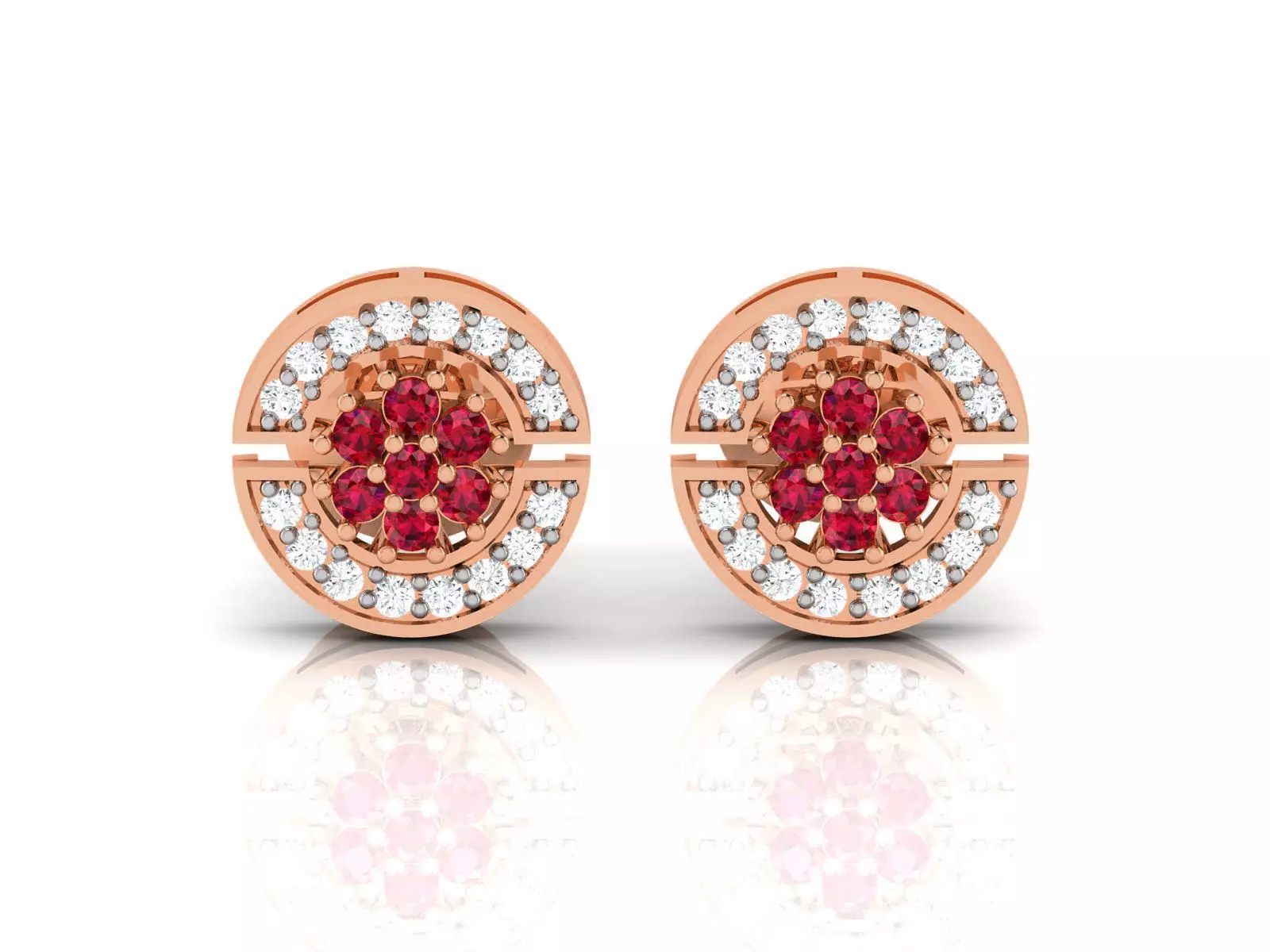 Diamond Studs Earrings renders 3dm details 3D print model_0