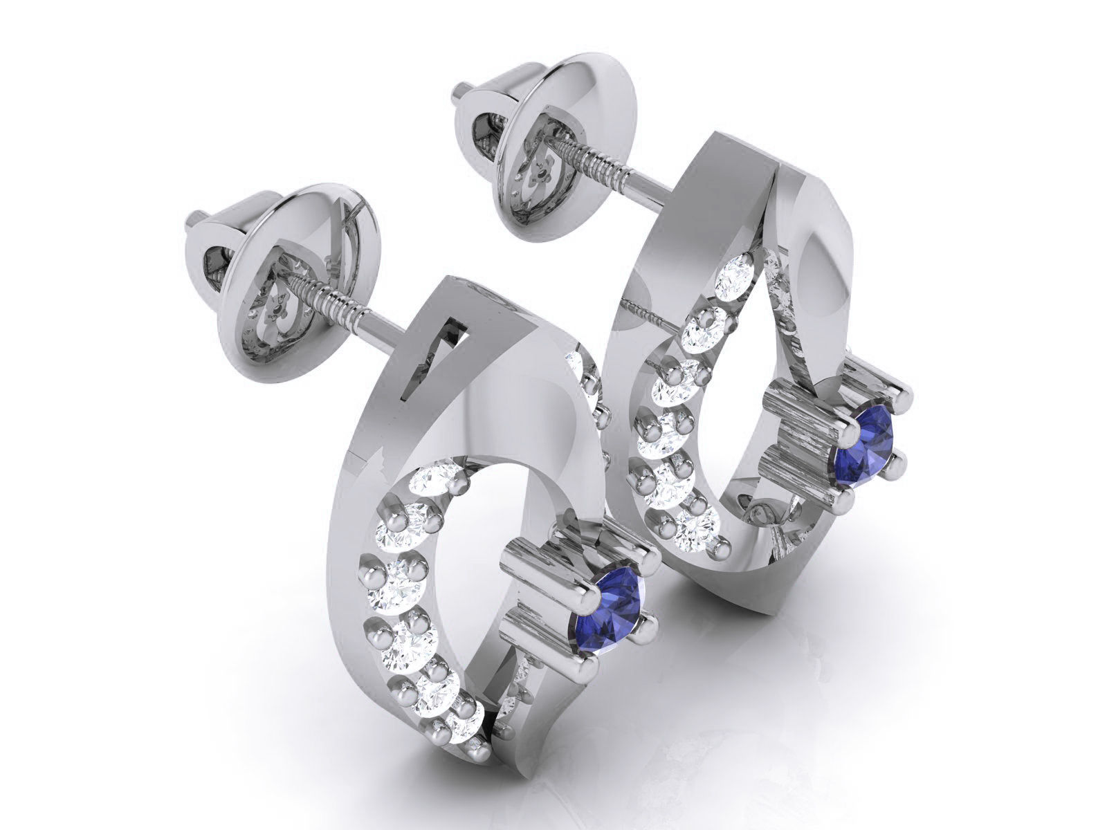 Diamond Studs Earrings renders 3dm details 3D print model_11