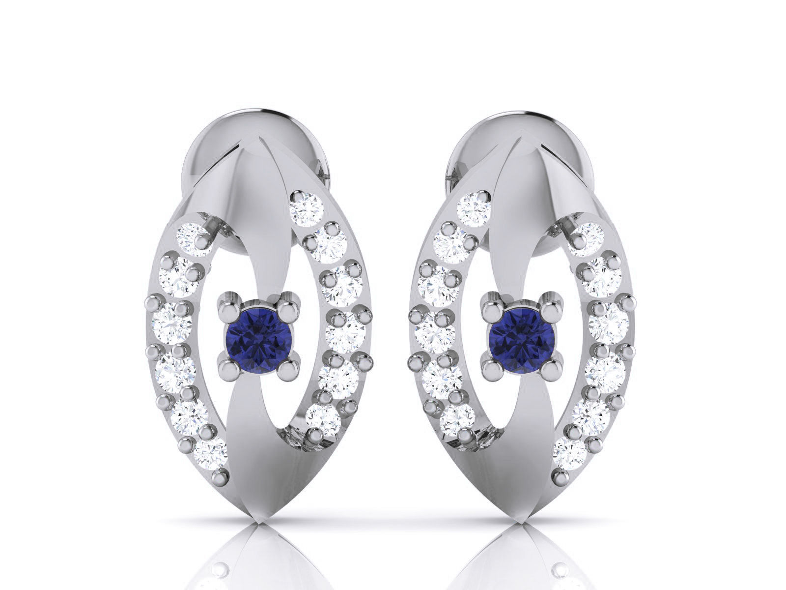 Diamond Studs Earrings renders 3dm details 3D print model_2