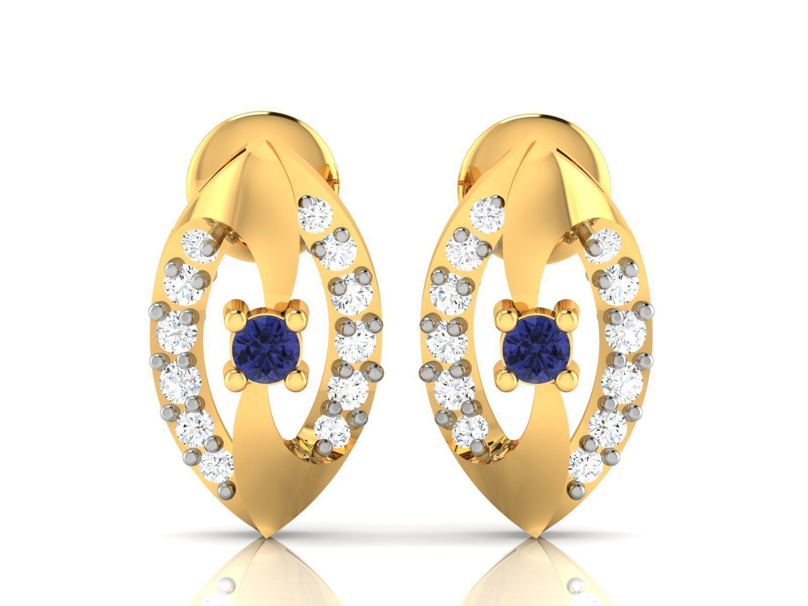 Diamond Studs Earrings renders 3dm details 3D print model_4