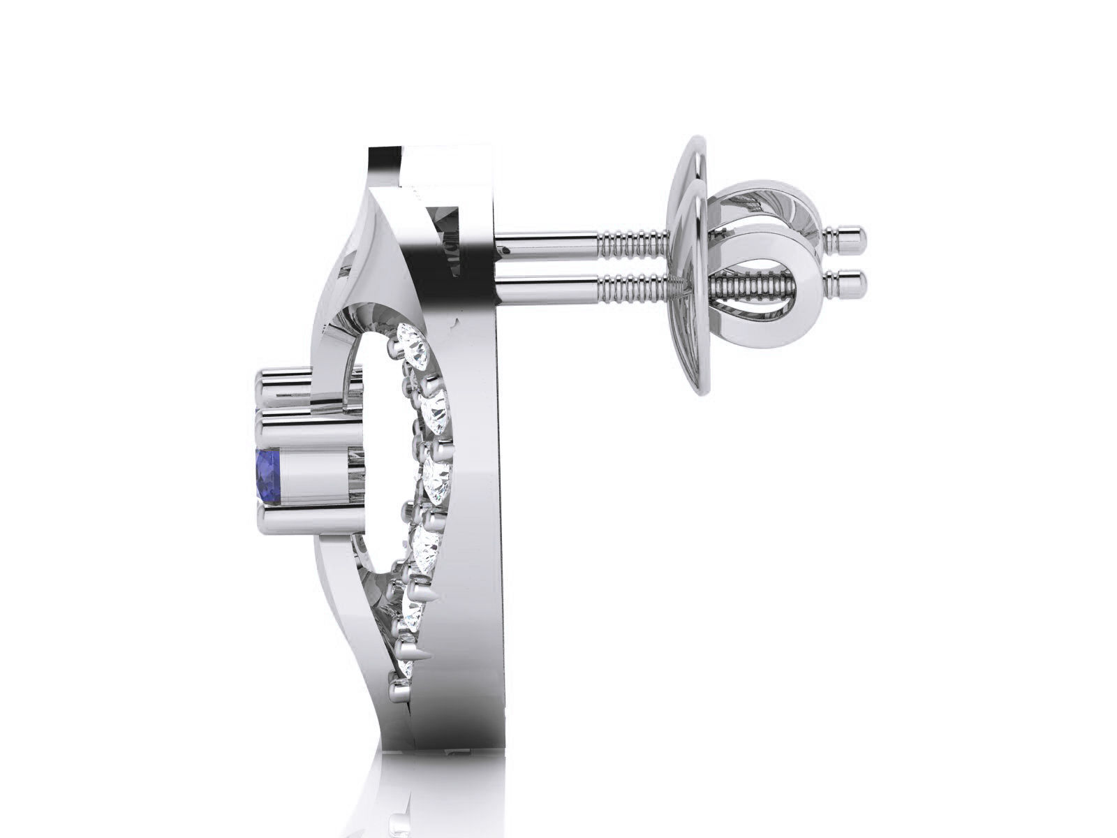 Diamond Studs Earrings renders 3dm details 3D print model_3