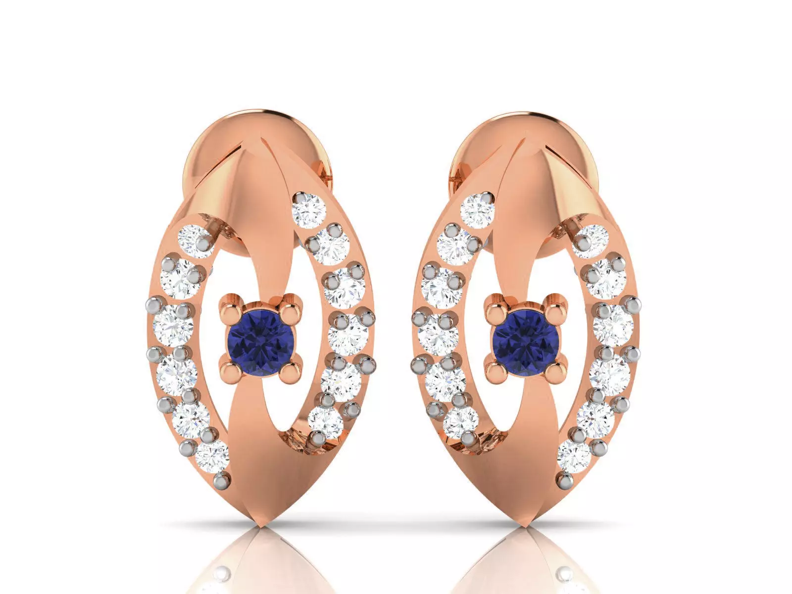 Diamond Studs Earrings renders 3dm details 3D print model_0