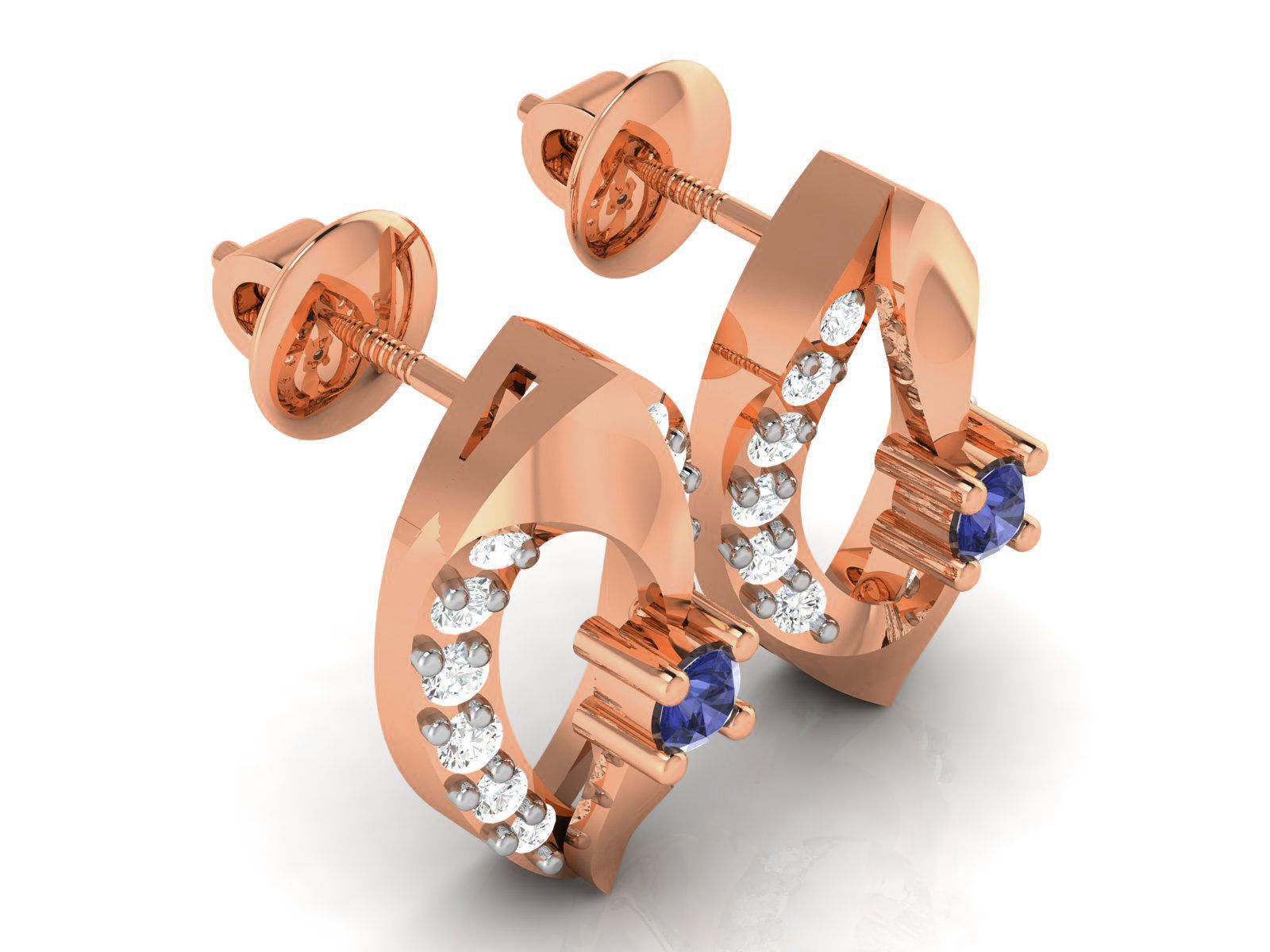 Diamond Studs Earrings renders 3dm details 3D print model_9