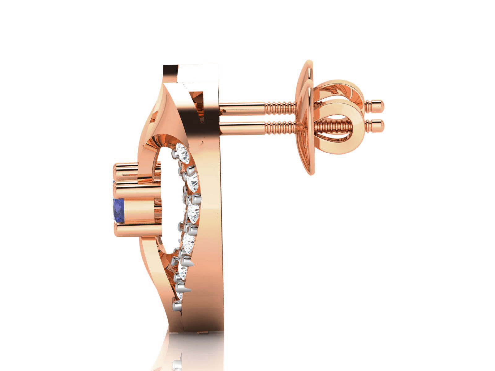 Diamond Studs Earrings renders 3dm details 3D print model_5