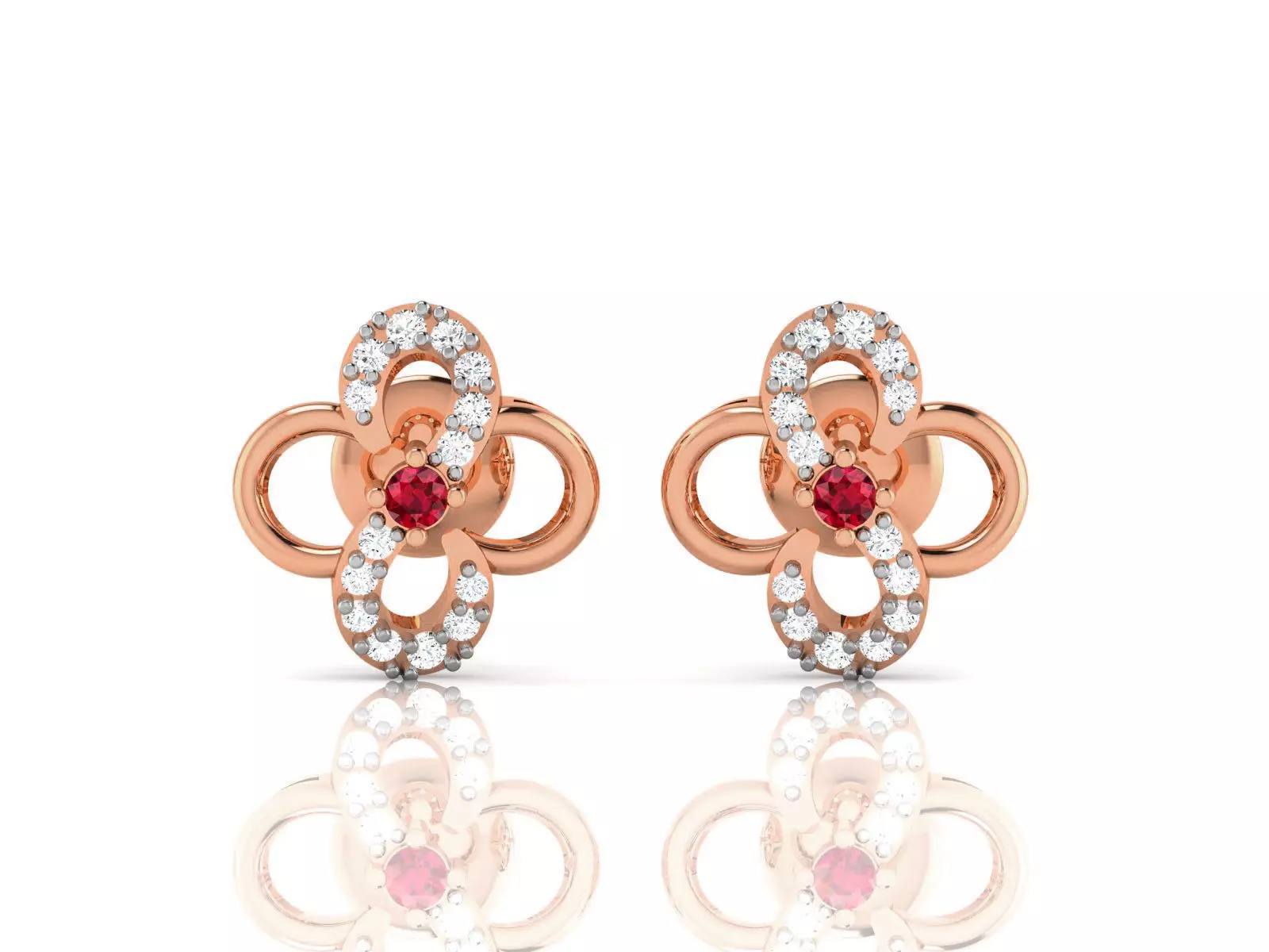 Diamond Studs Earrings renders 3dm details 3D print model_0