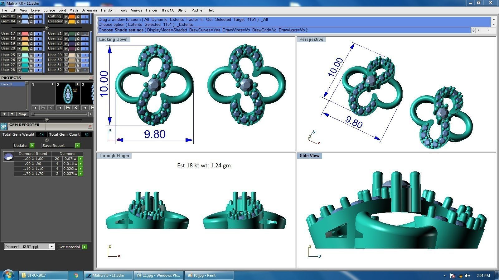 Diamond Studs Earrings renders 3dm details 3D print model_12