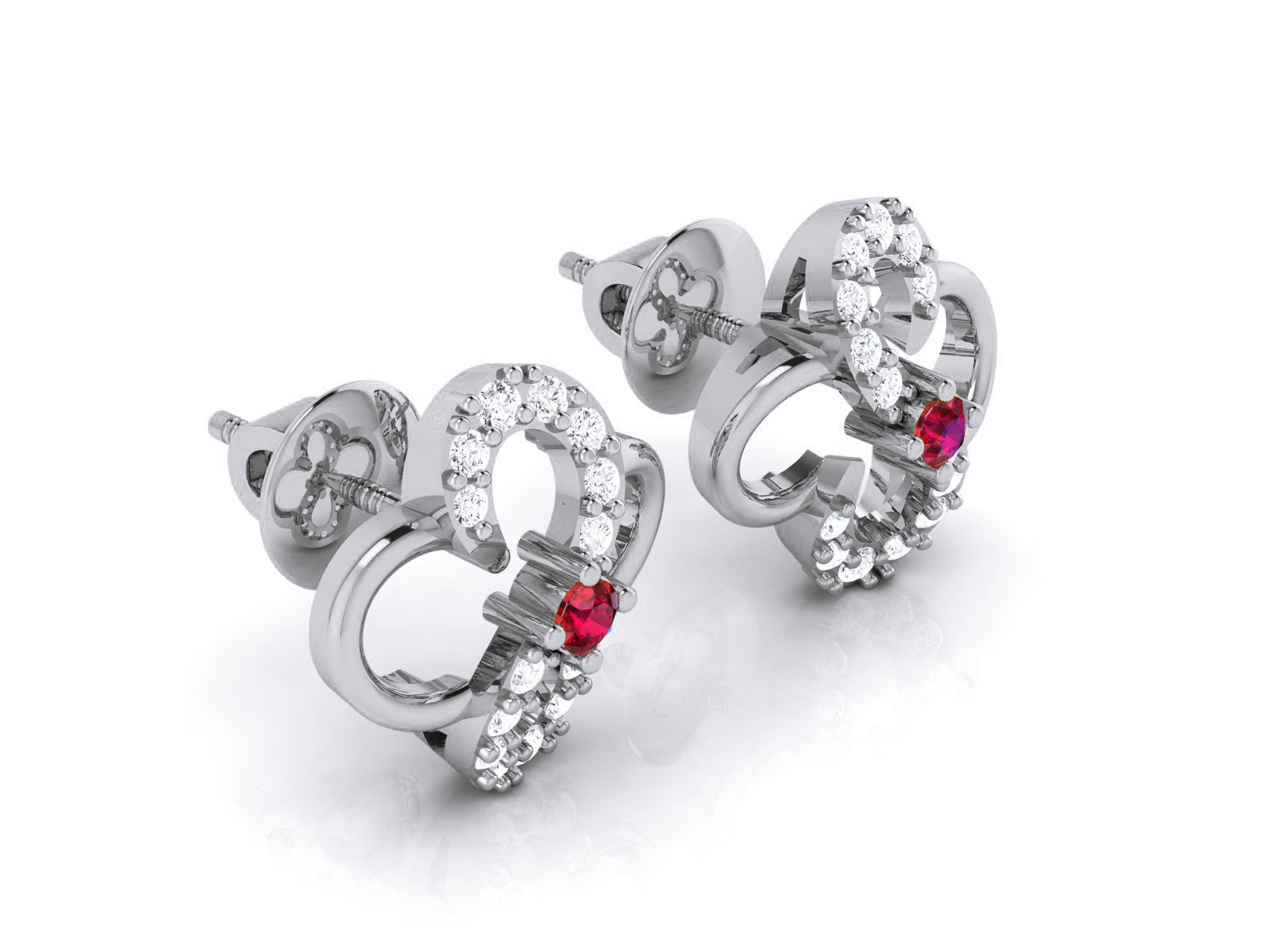 Diamond Studs Earrings renders 3dm details 3D print model_5