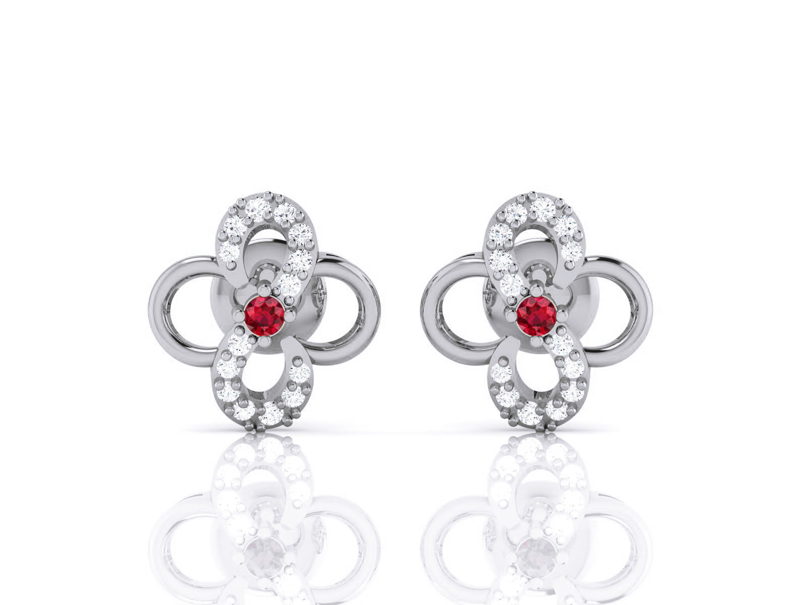 Diamond Studs Earrings renders 3dm details 3D print model_2