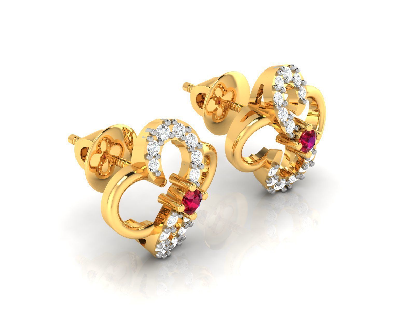 Diamond Studs Earrings renders 3dm details 3D print model_8