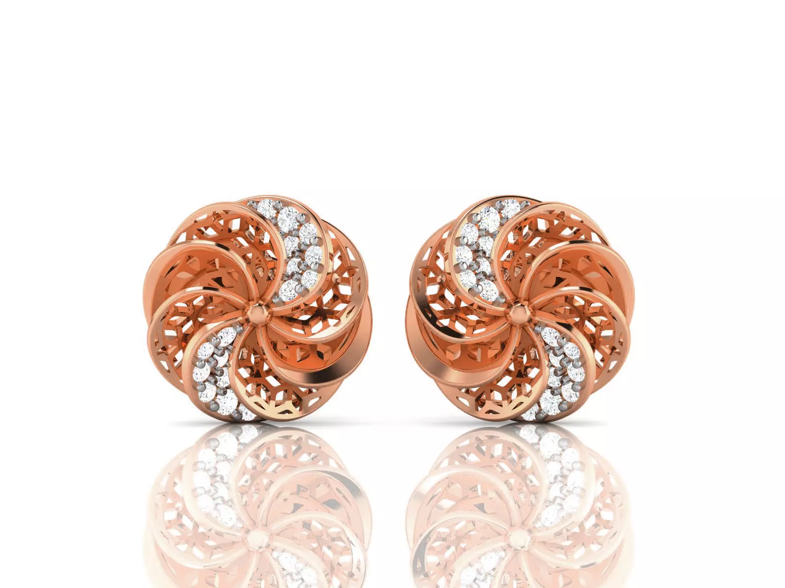 Diamond Studs Earrings renders 3dm details 3D print model_0