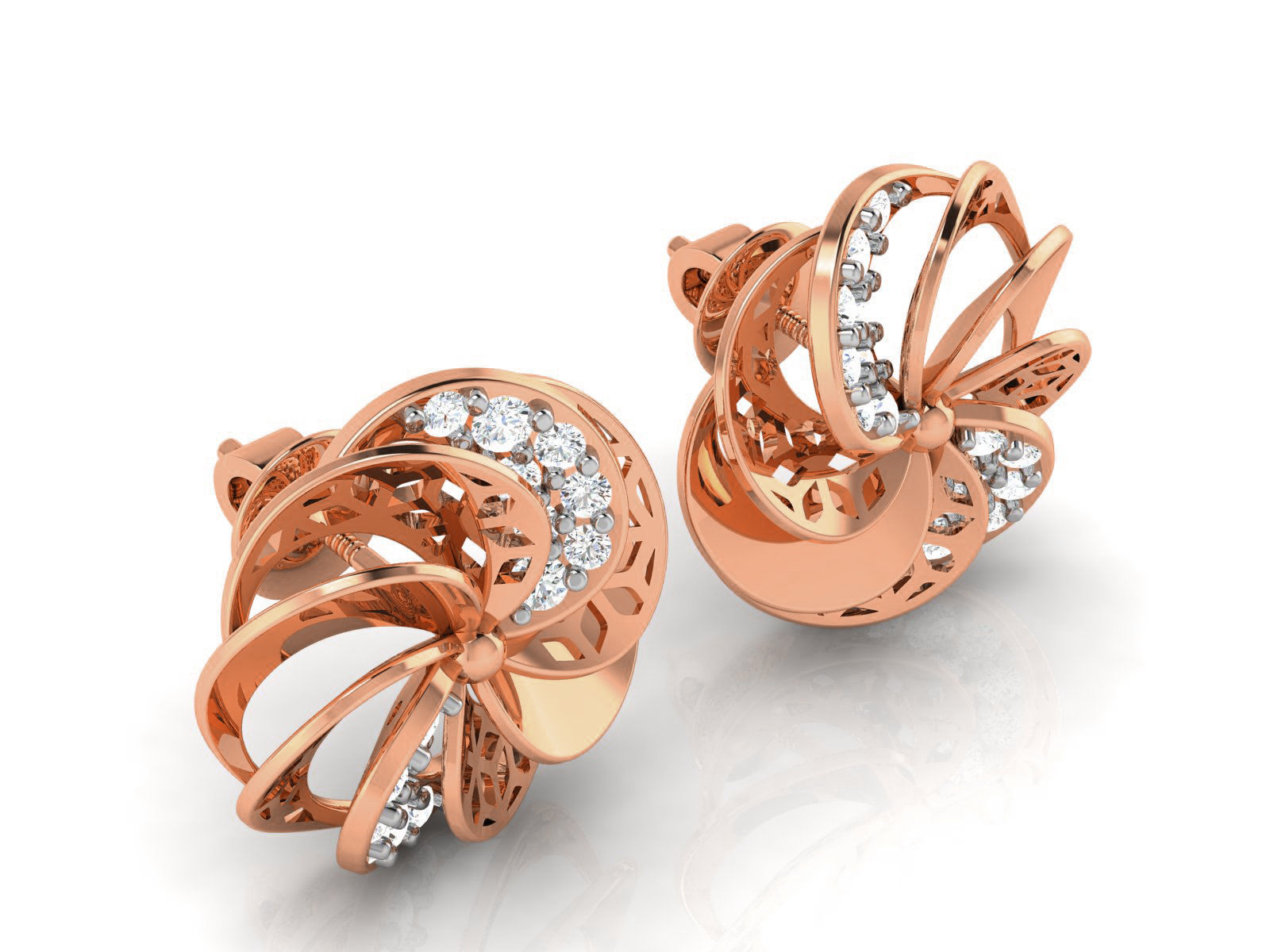 Diamond Studs Earrings renders 3dm details 3D print model_10