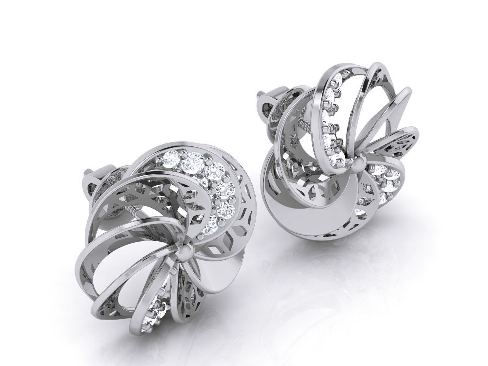 Diamond Studs Earrings renders 3dm details 3D print model_11