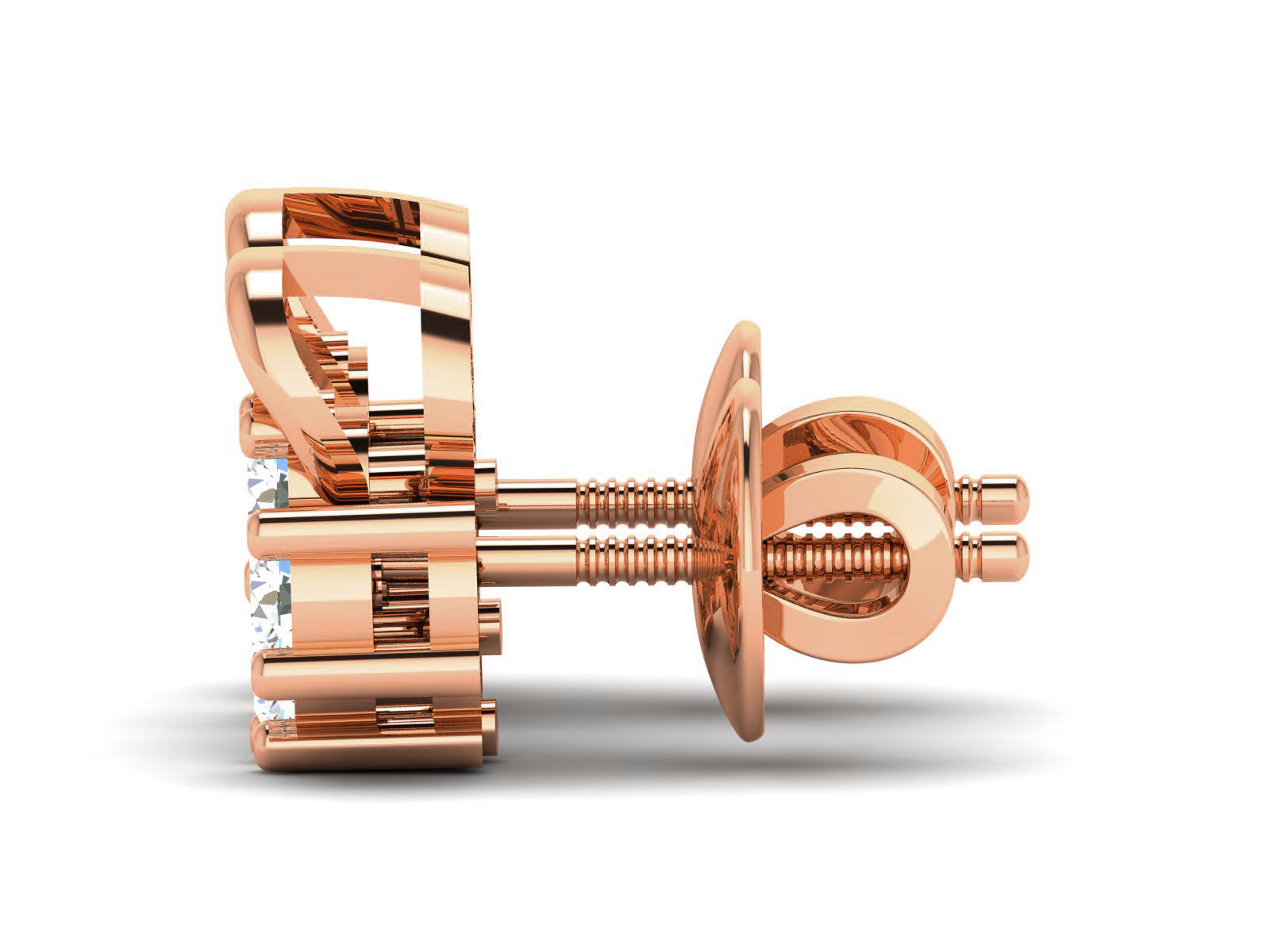 Diamond Studs Earrings renders 3dm details 3D print model_4