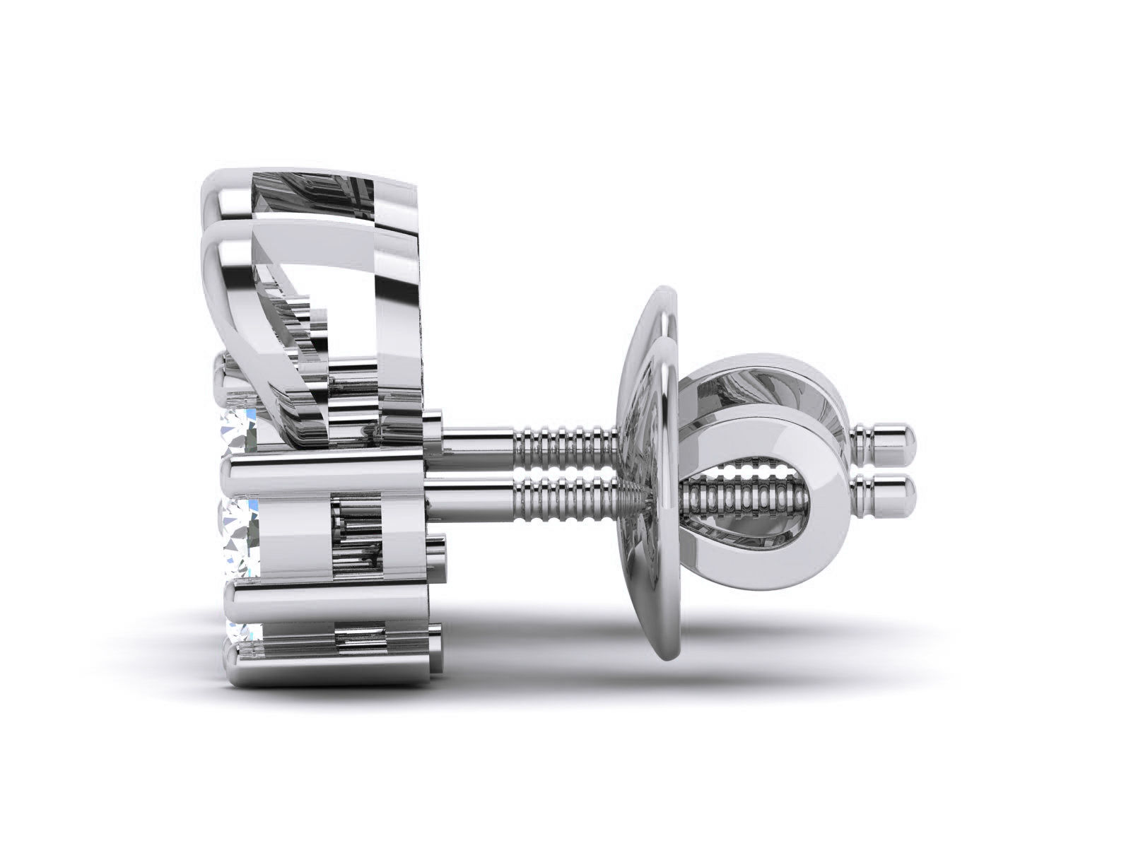 Diamond Studs Earrings renders 3dm details 3D print model_5