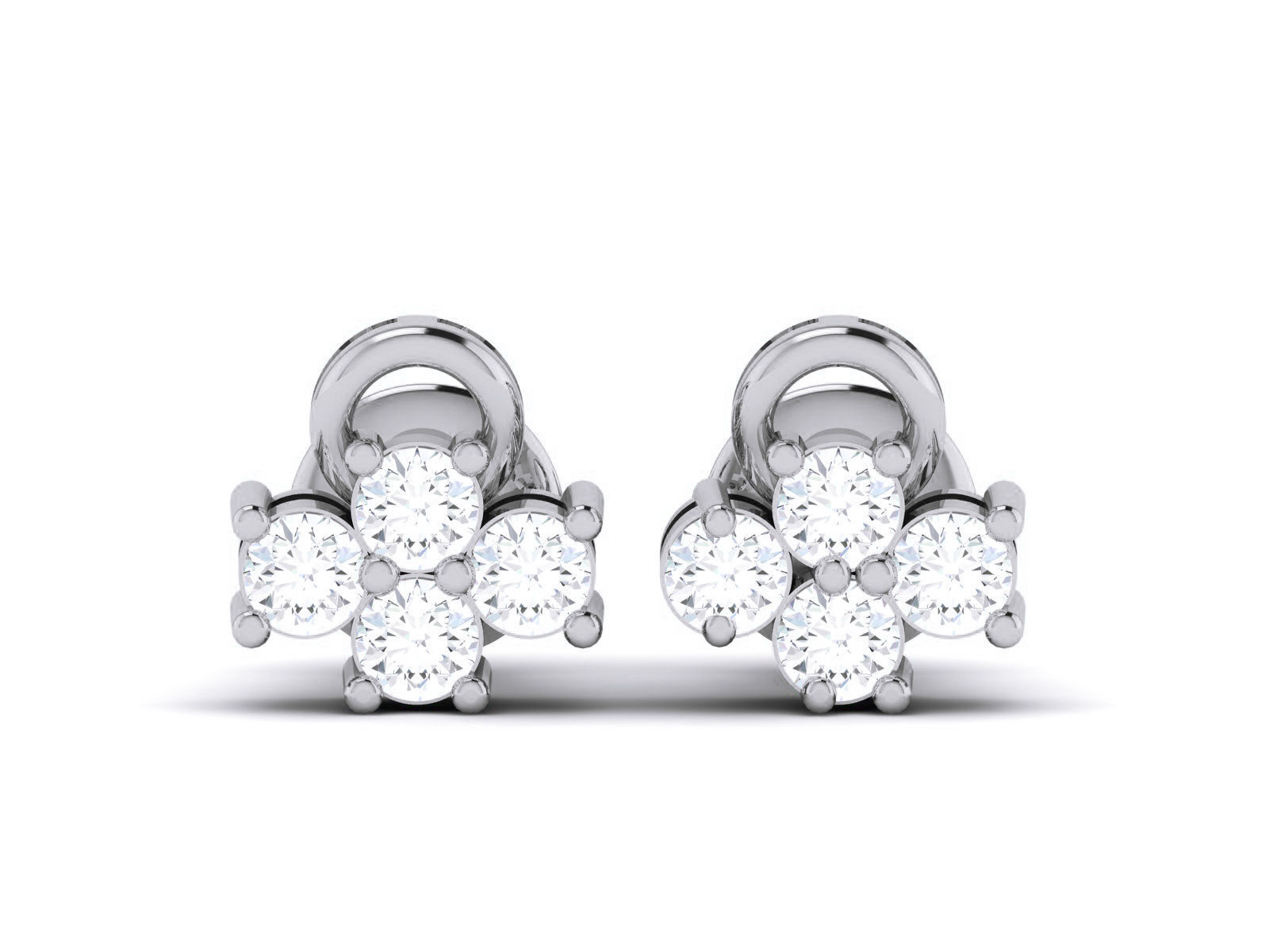 Diamond Studs Earrings renders 3dm details 3D print model_2