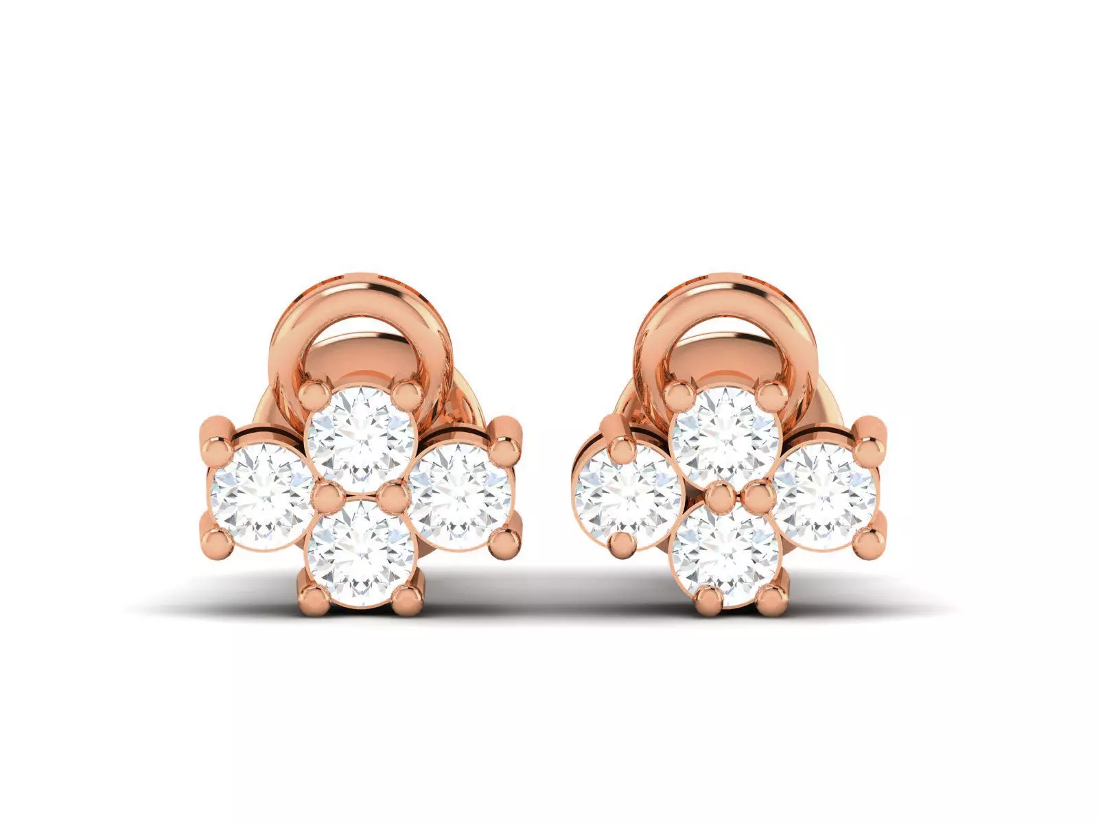 Diamond Studs Earrings renders 3dm details 3D print model_0