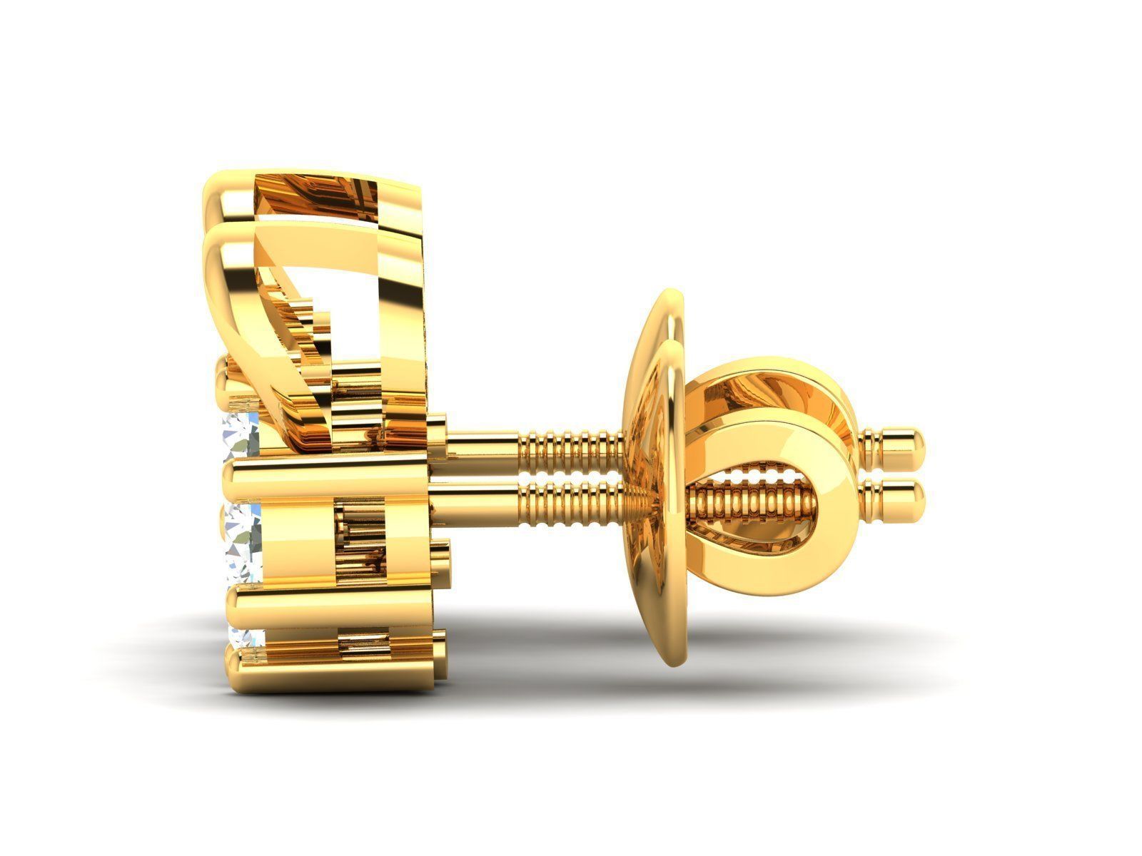 Diamond Studs Earrings renders 3dm details 3D print model_9