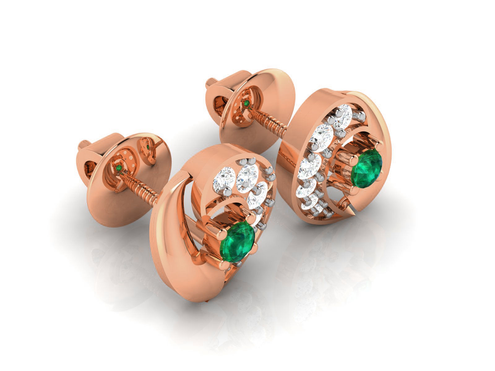 Diamond Studs Earrings renders 3dm details 3D print model_9