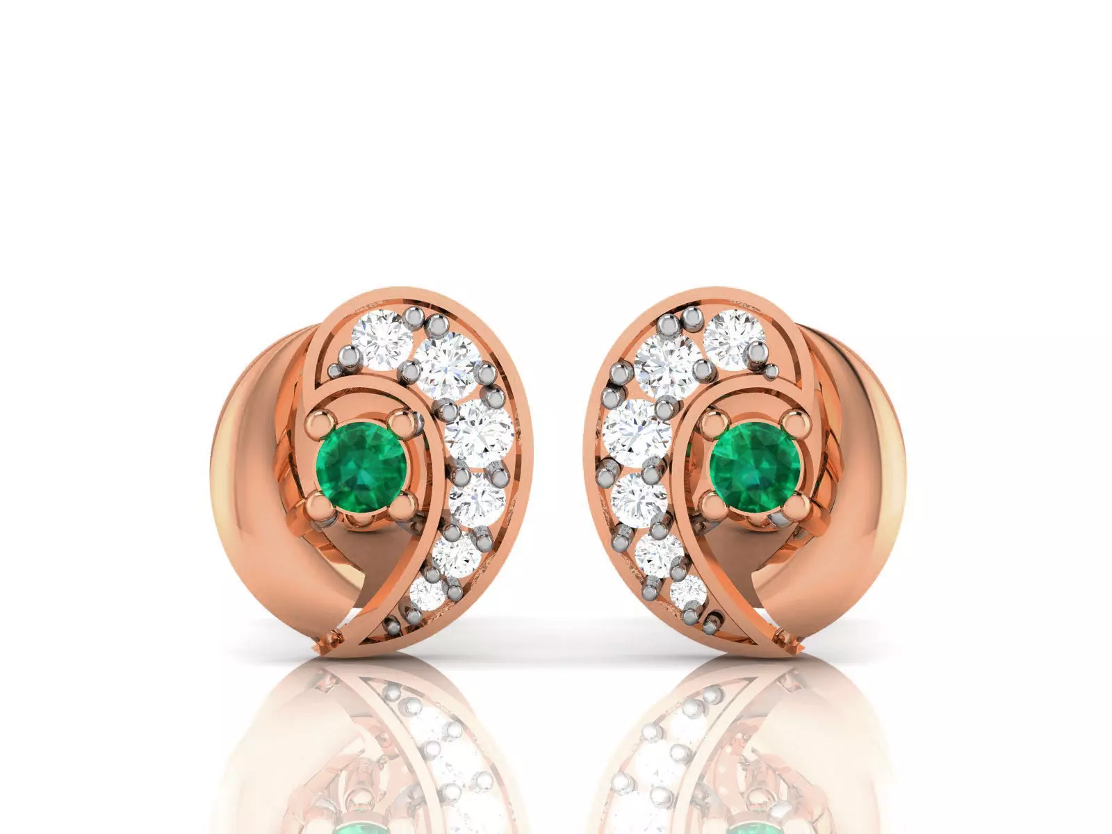 Diamond Studs Earrings renders 3dm details 3D print model_0