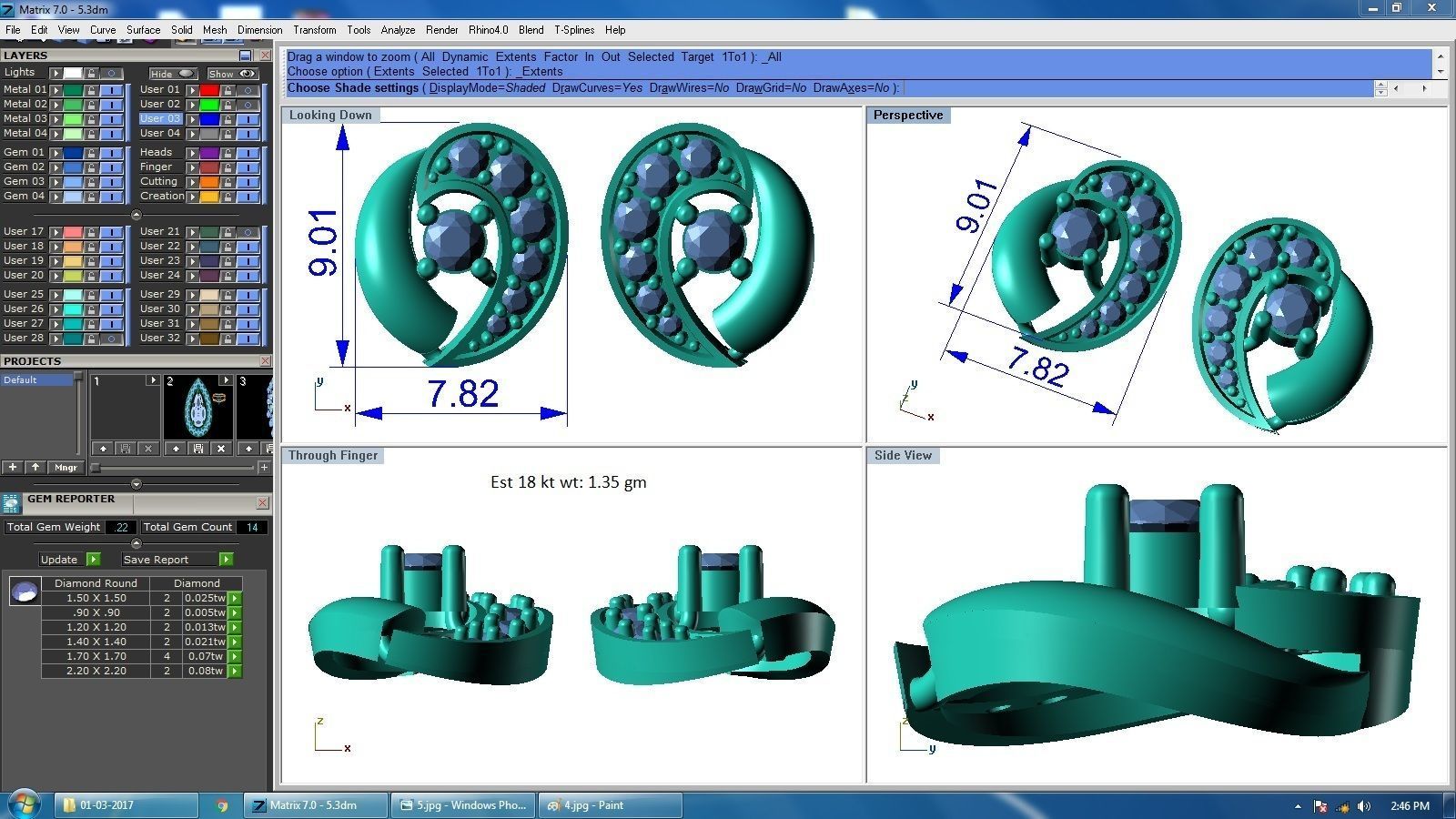 Diamond Studs Earrings renders 3dm details 3D print model_12