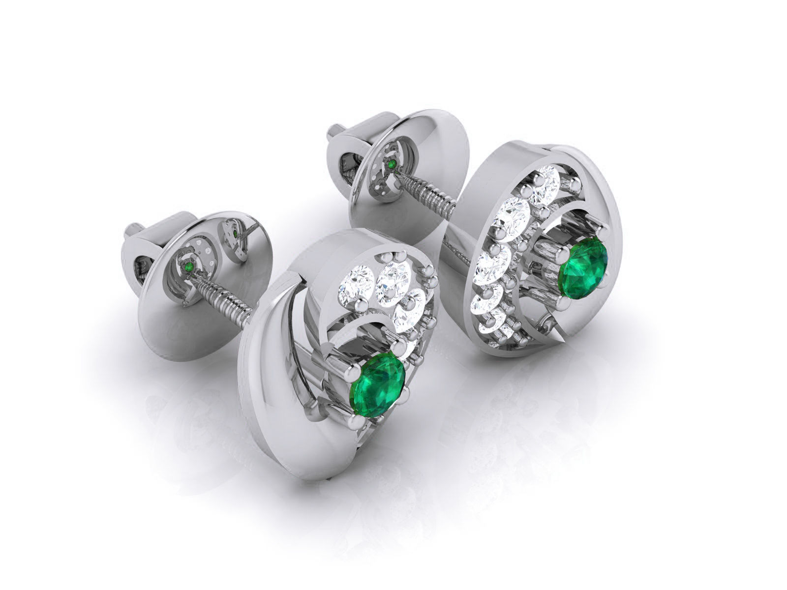 Diamond Studs Earrings renders 3dm details 3D print model_11