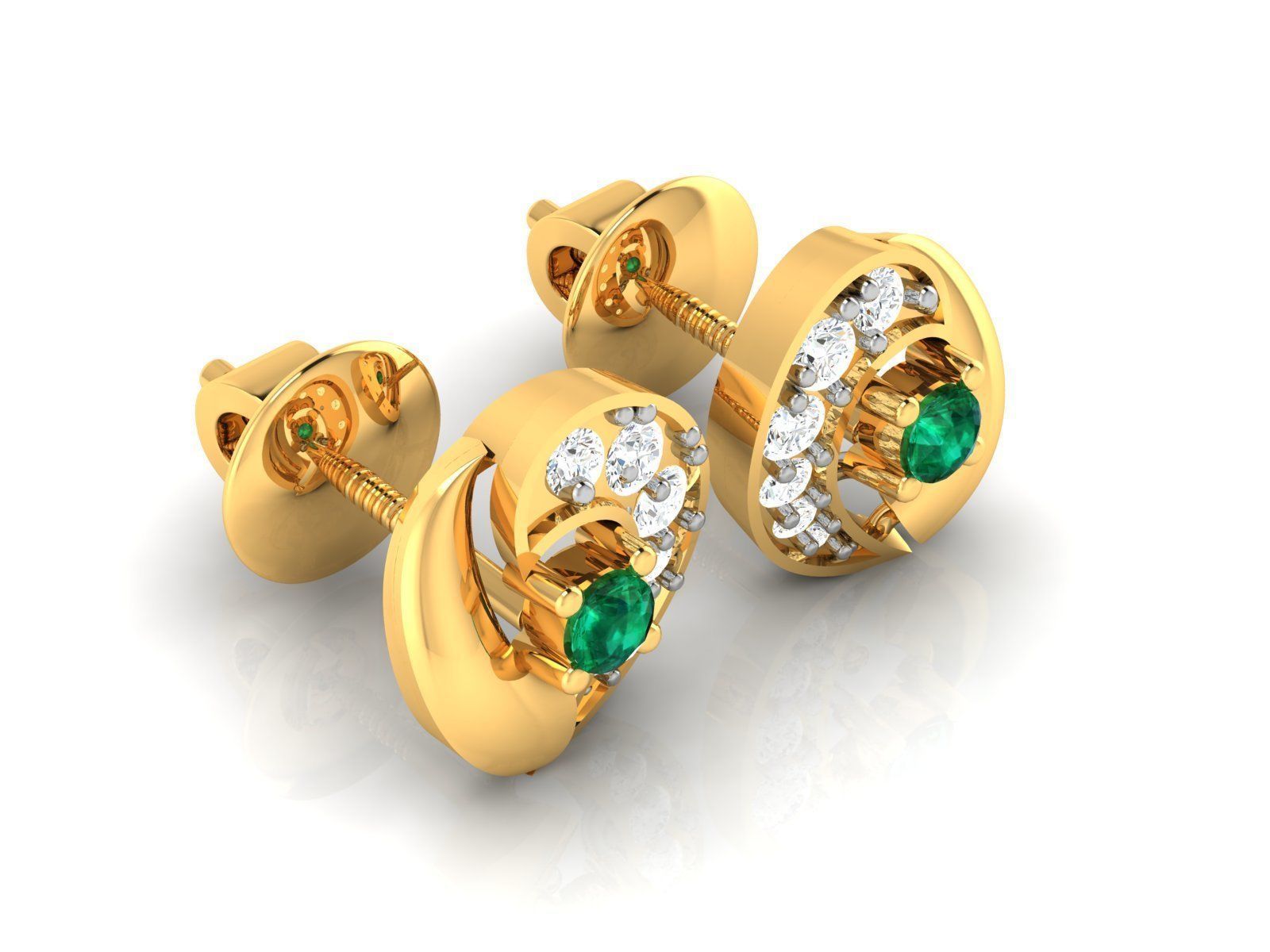 Diamond Studs Earrings renders 3dm details 3D print model_3