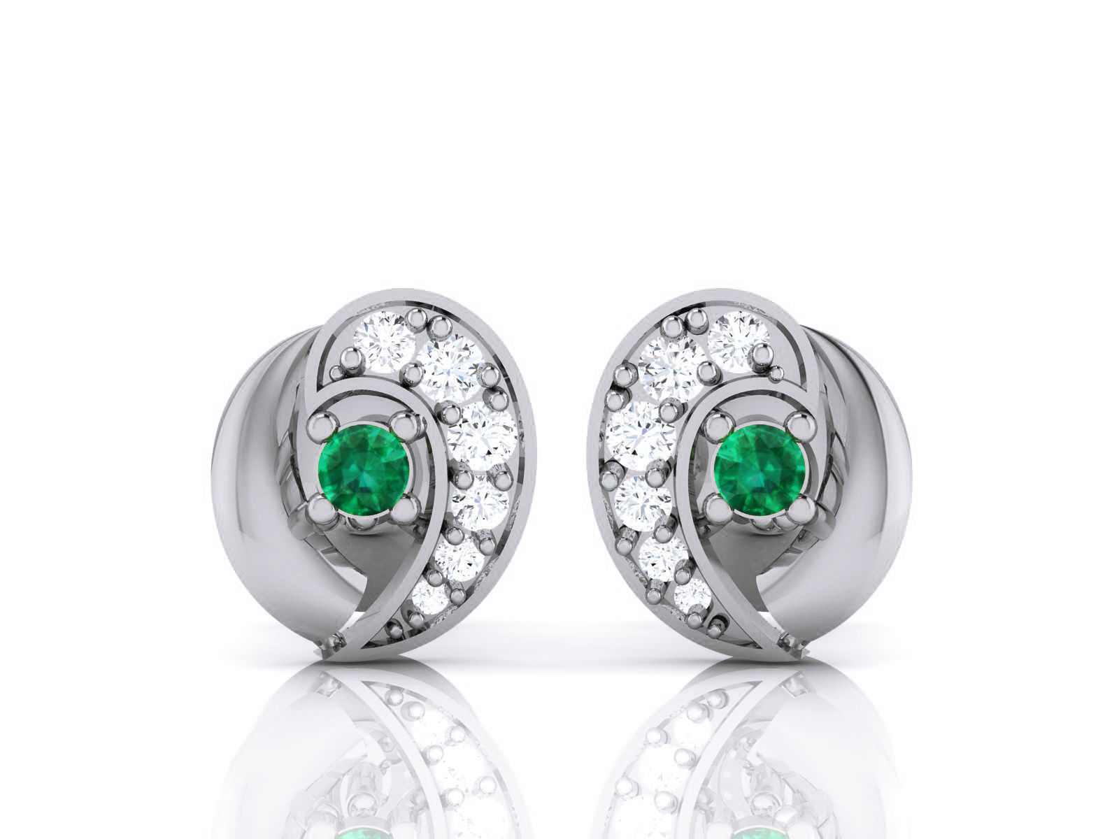 Diamond Studs Earrings renders 3dm details 3D print model_2