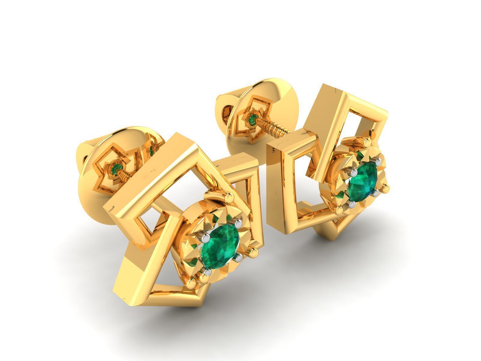 Diamond Studs Earrings renders 3dm details 3D print model_10