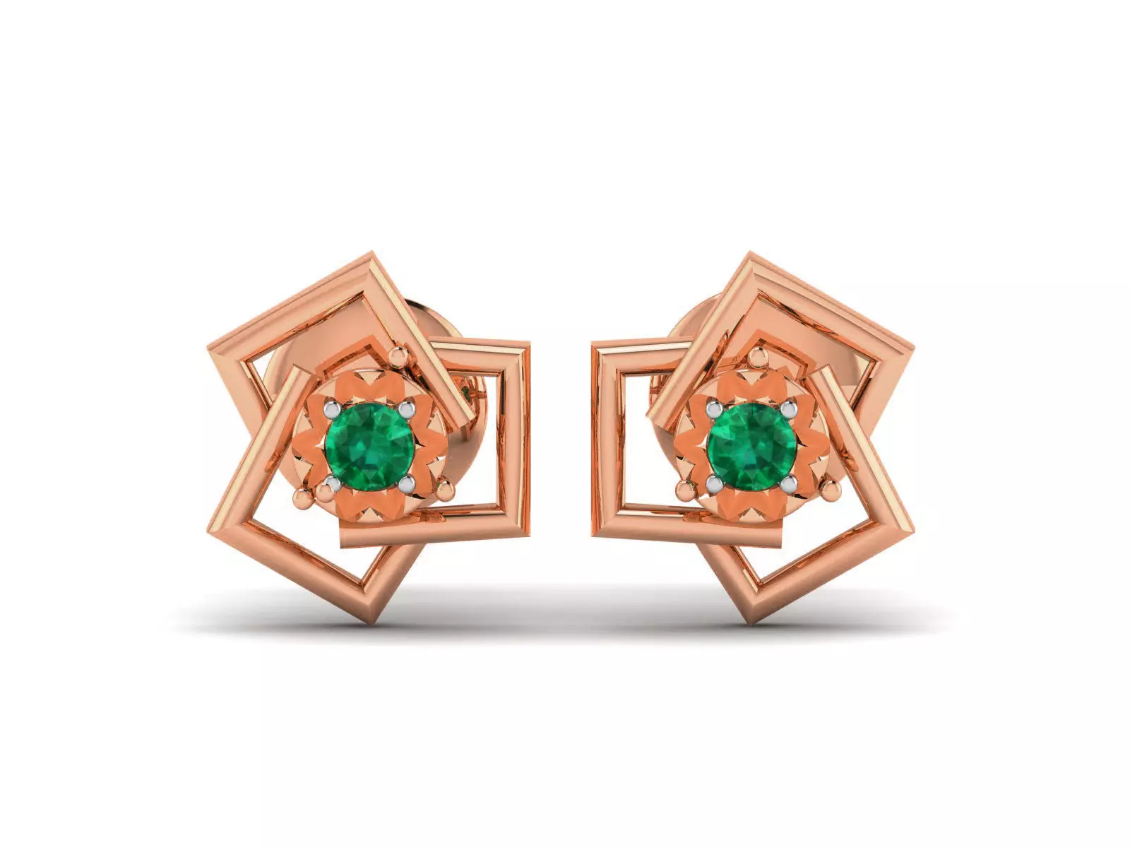 Diamond Studs Earrings renders 3dm details 3D print model_0