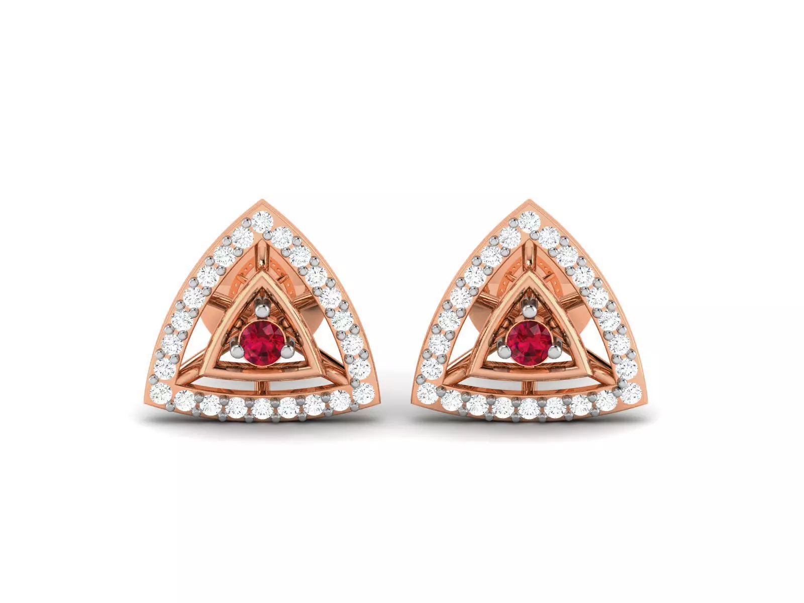 Diamond Studs Earrings renders 3dm details 3D print model_0