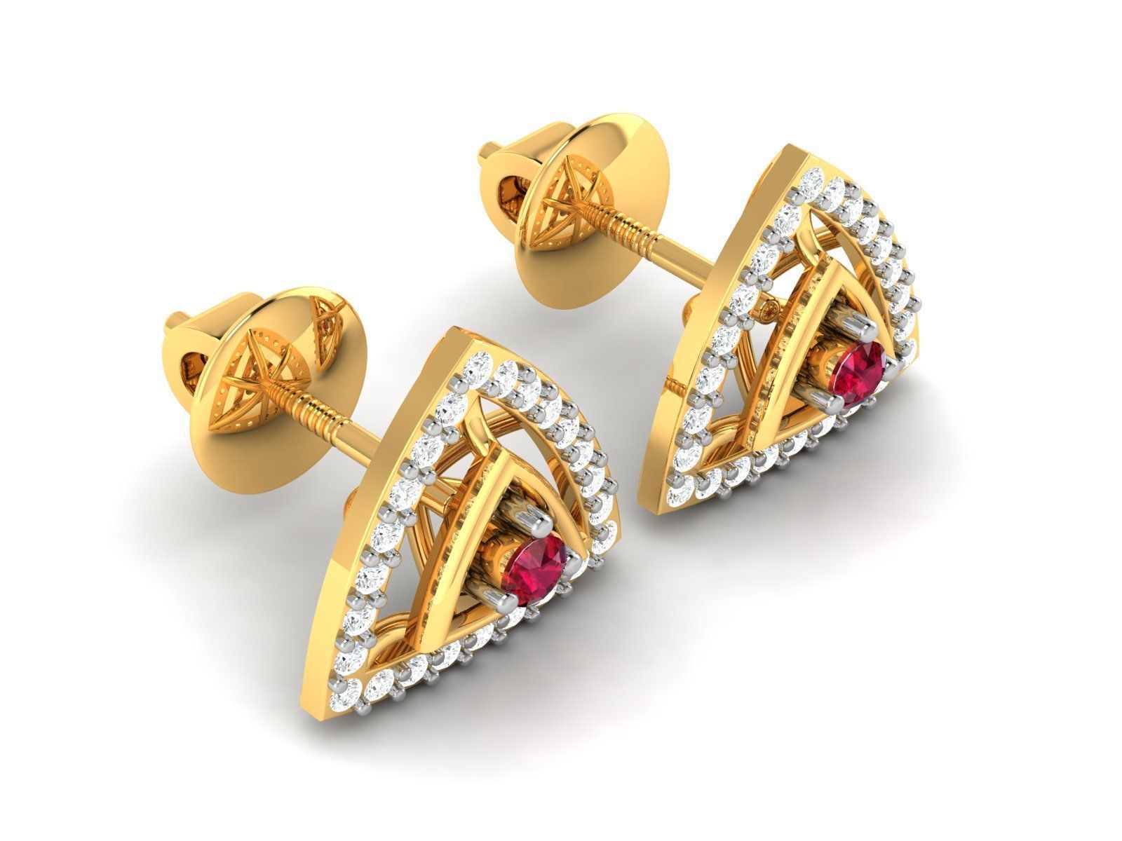 Diamond Studs Earrings renders 3dm details 3D print model_6