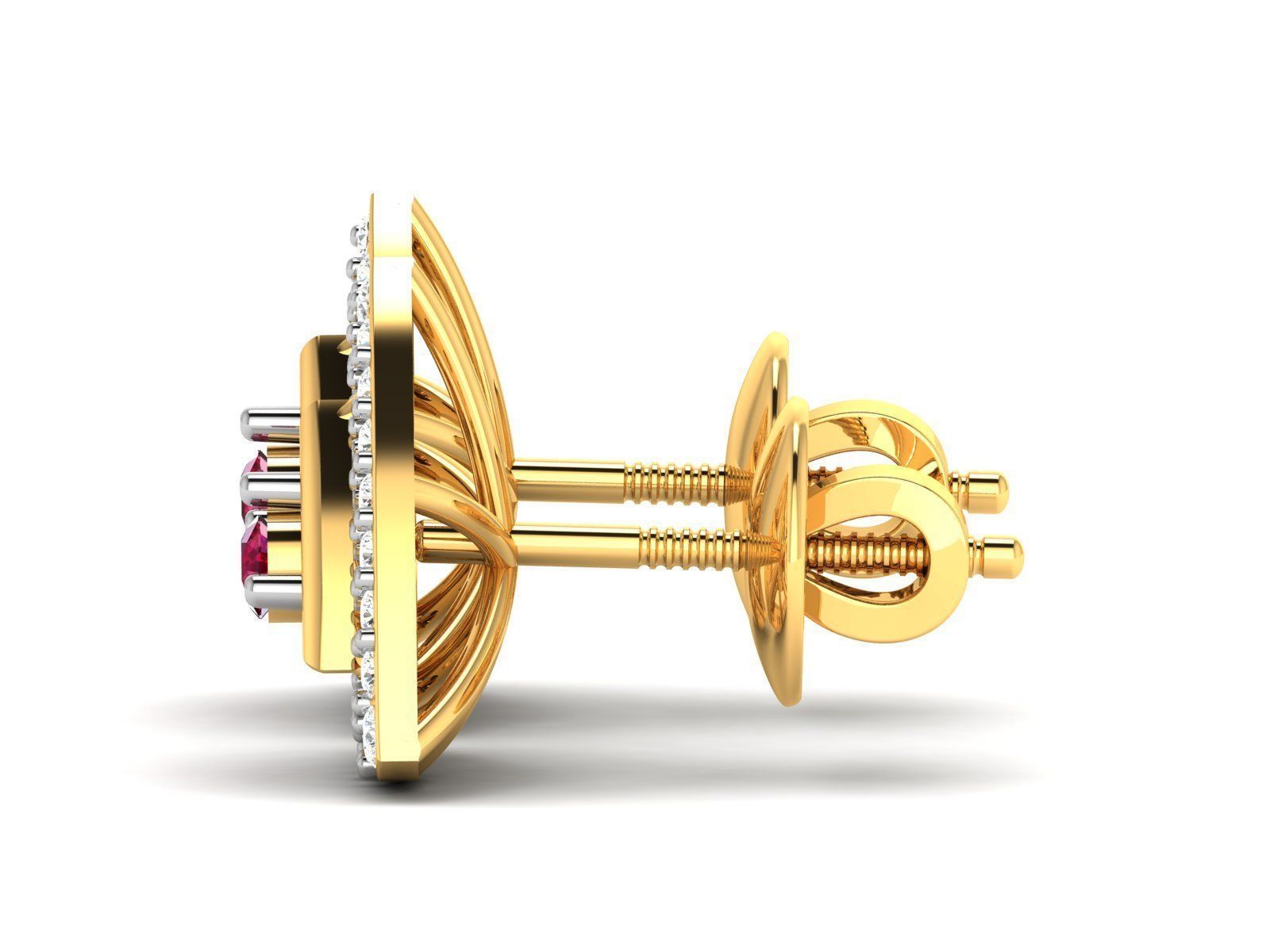 Diamond Studs Earrings renders 3dm details 3D print model_10