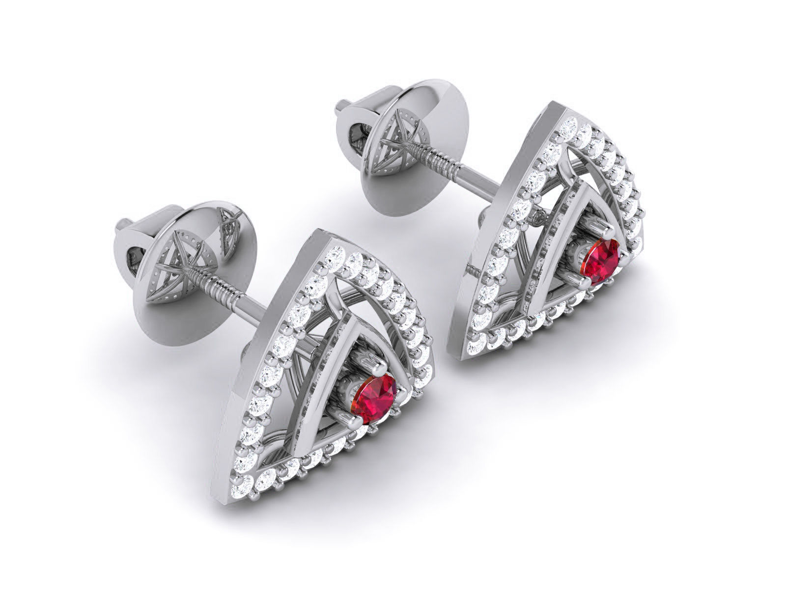 Diamond Studs Earrings renders 3dm details 3D print model_3