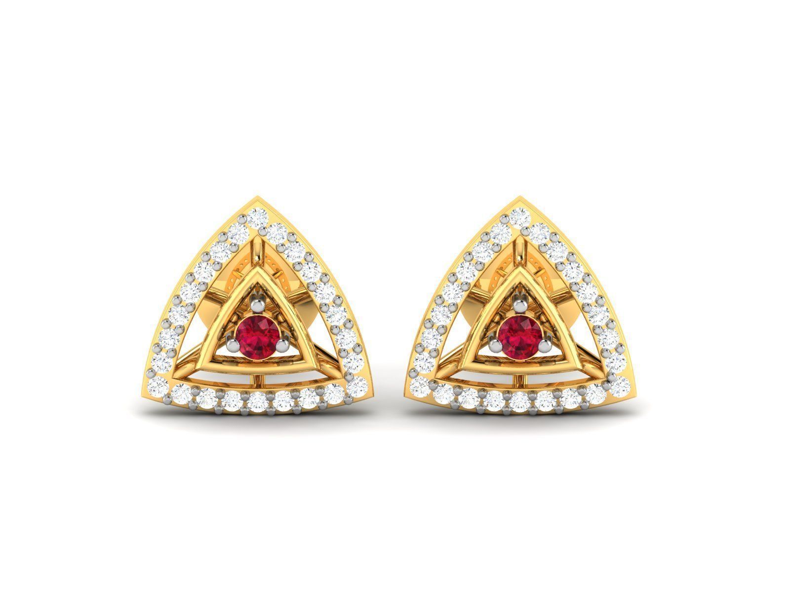 Diamond Studs Earrings renders 3dm details 3D print model_5