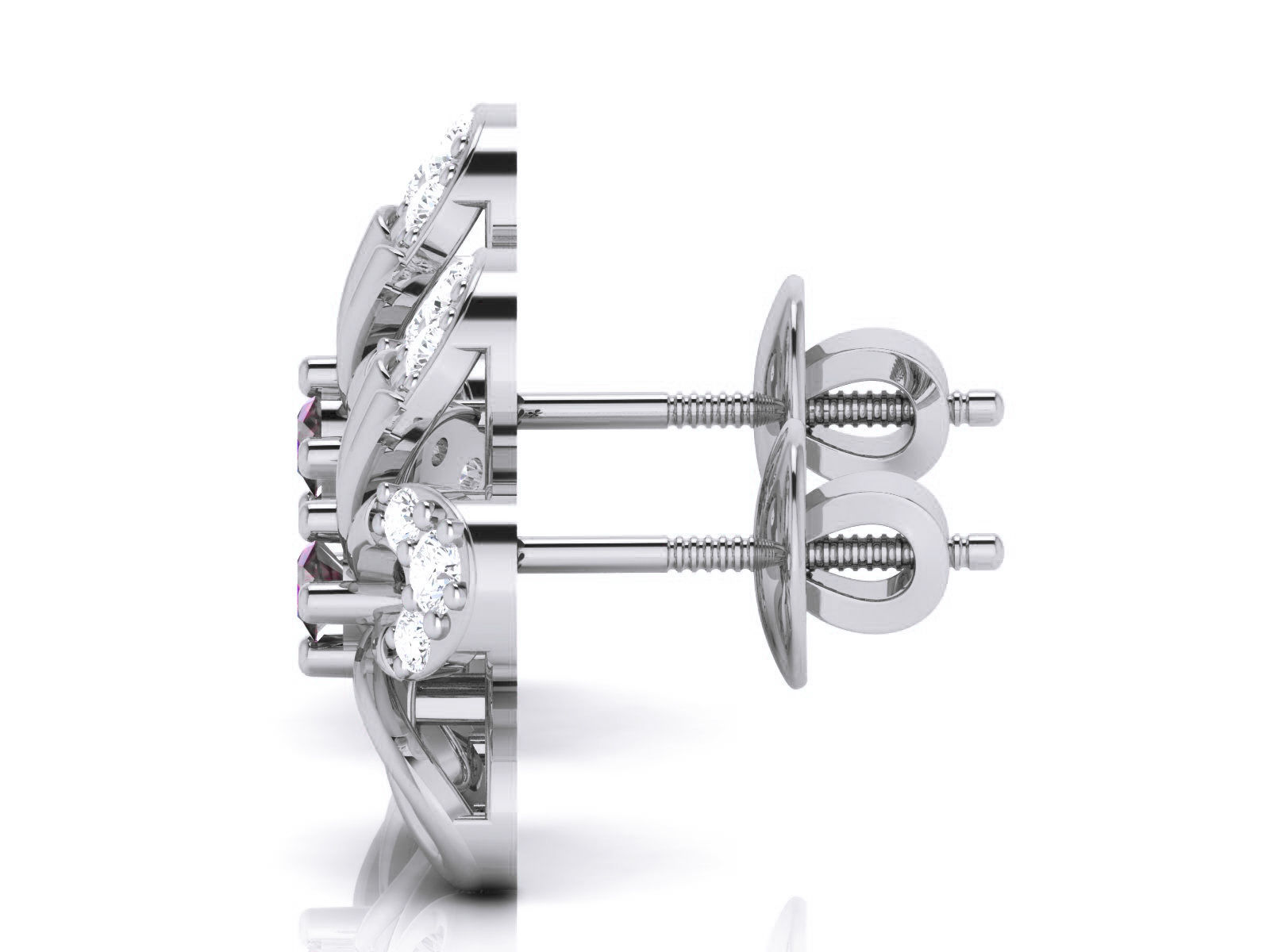 Diamond Studs Earrings renders 3dm details 3D print model_3