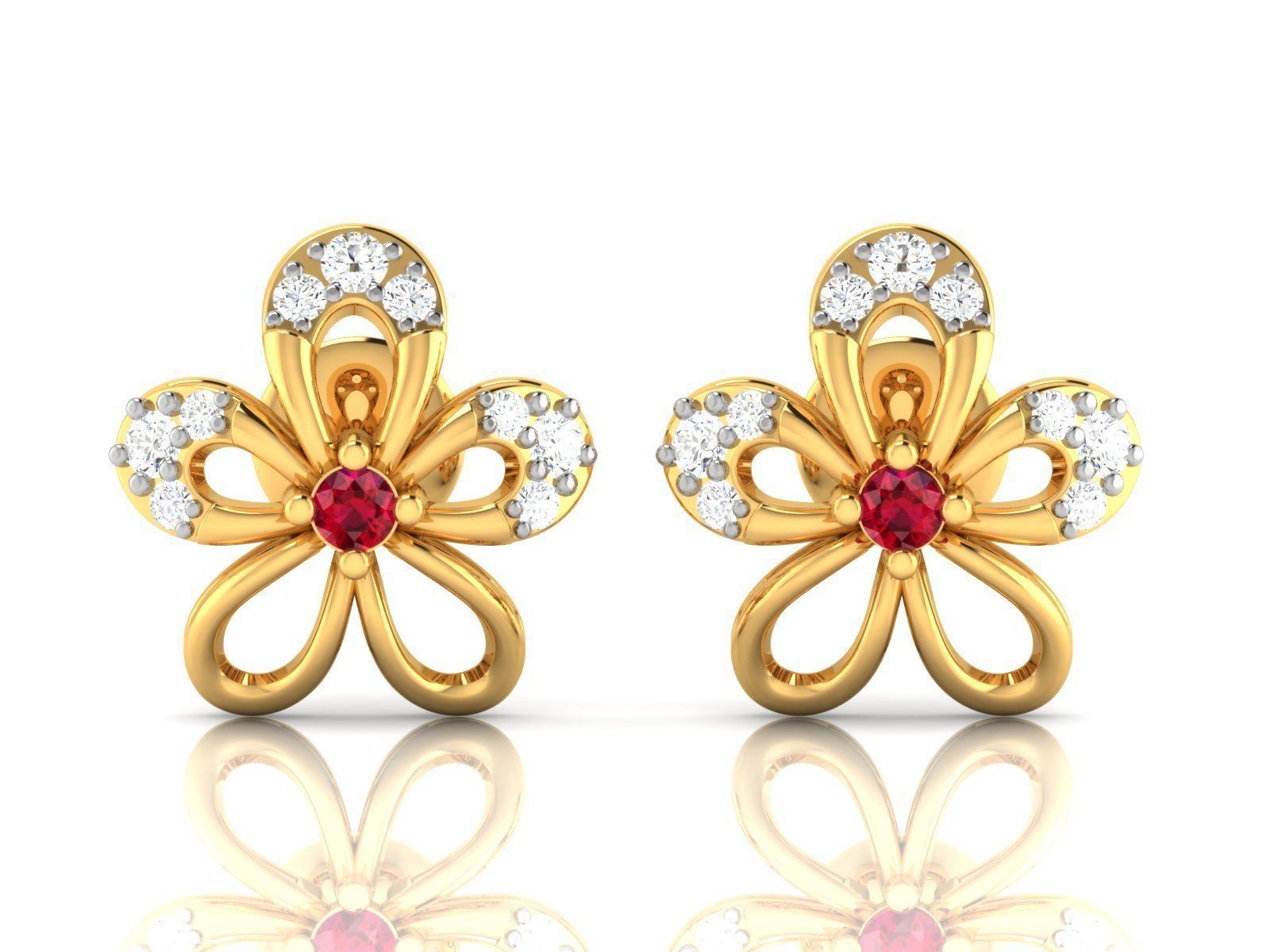 Diamond Studs Earrings renders 3dm details 3D print model_7