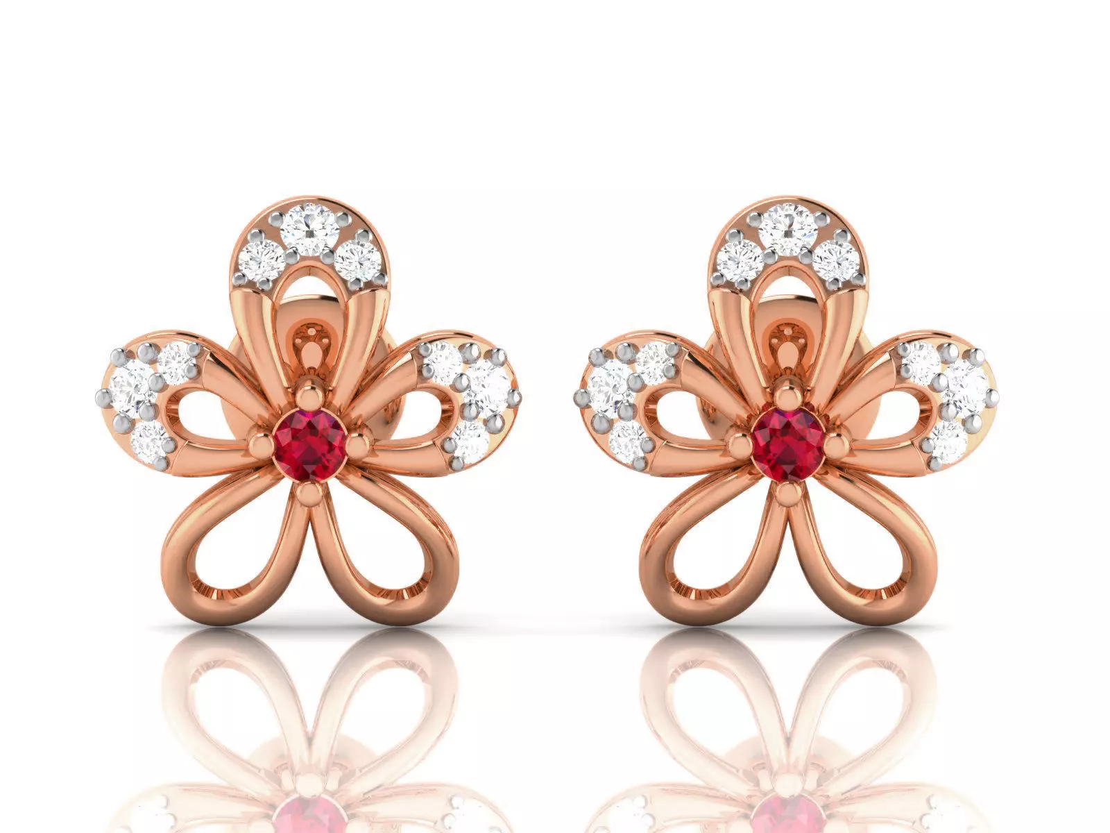 Diamond Studs Earrings renders 3dm details 3D print model_0