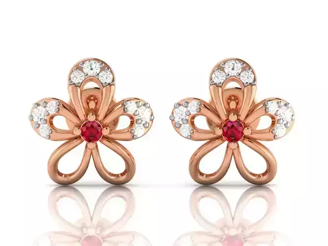 Diamond Studs Earrings renders 3dm details 3D print model