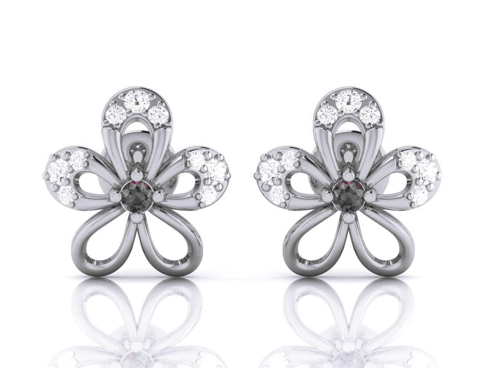 Diamond Studs Earrings renders 3dm details 3D print model_2