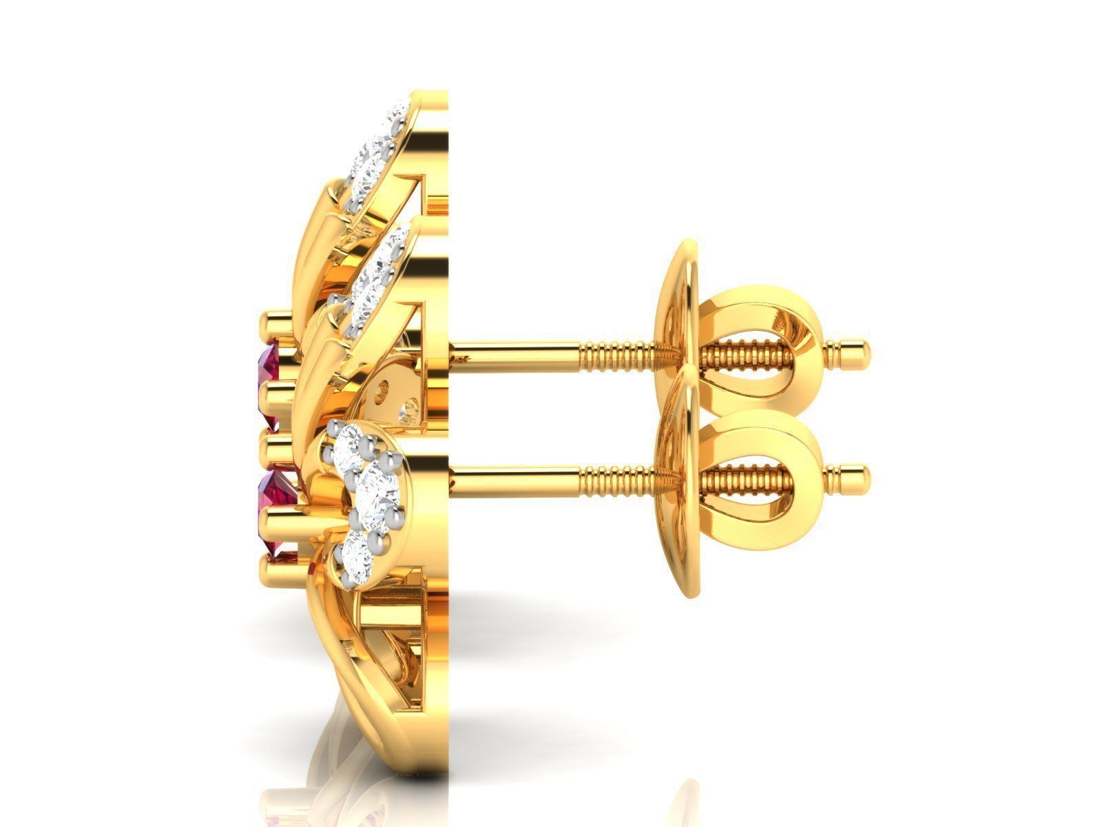 Diamond Studs Earrings renders 3dm details 3D print model_10