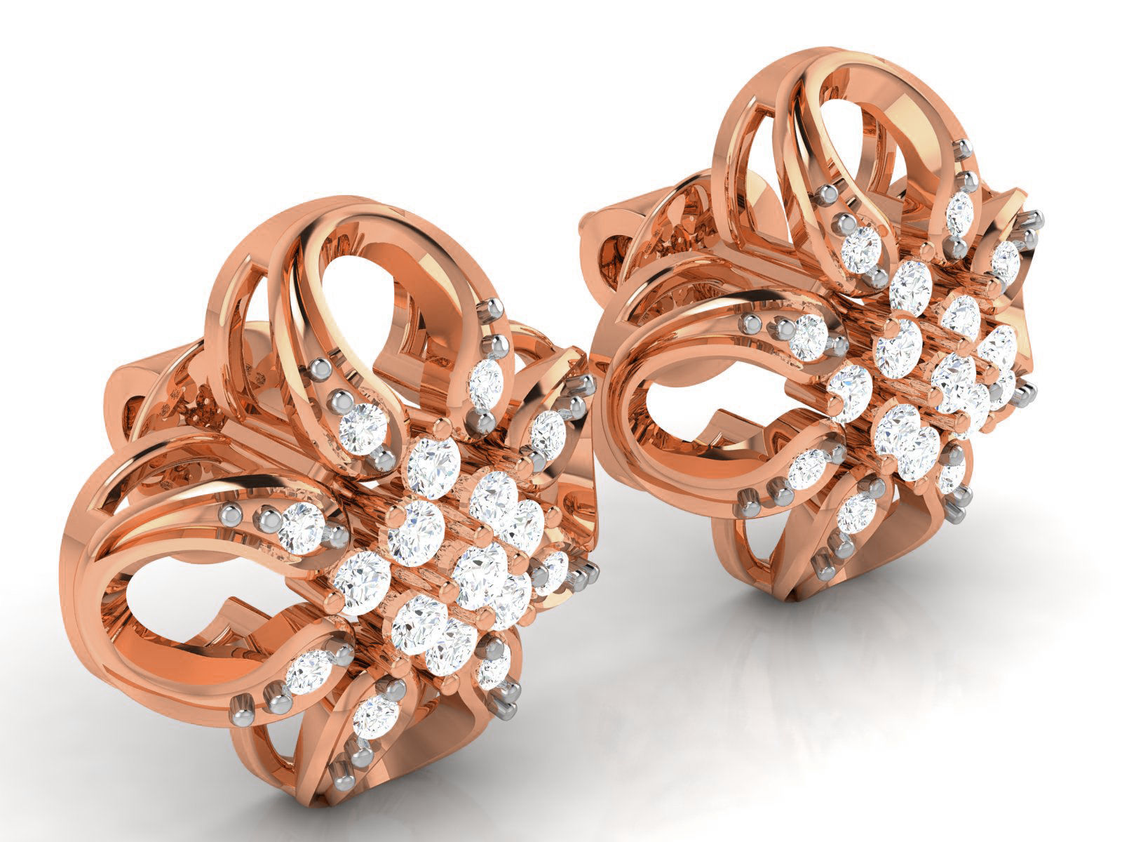 Diamond Studs Earrings renders 3dm details 3D print model_4