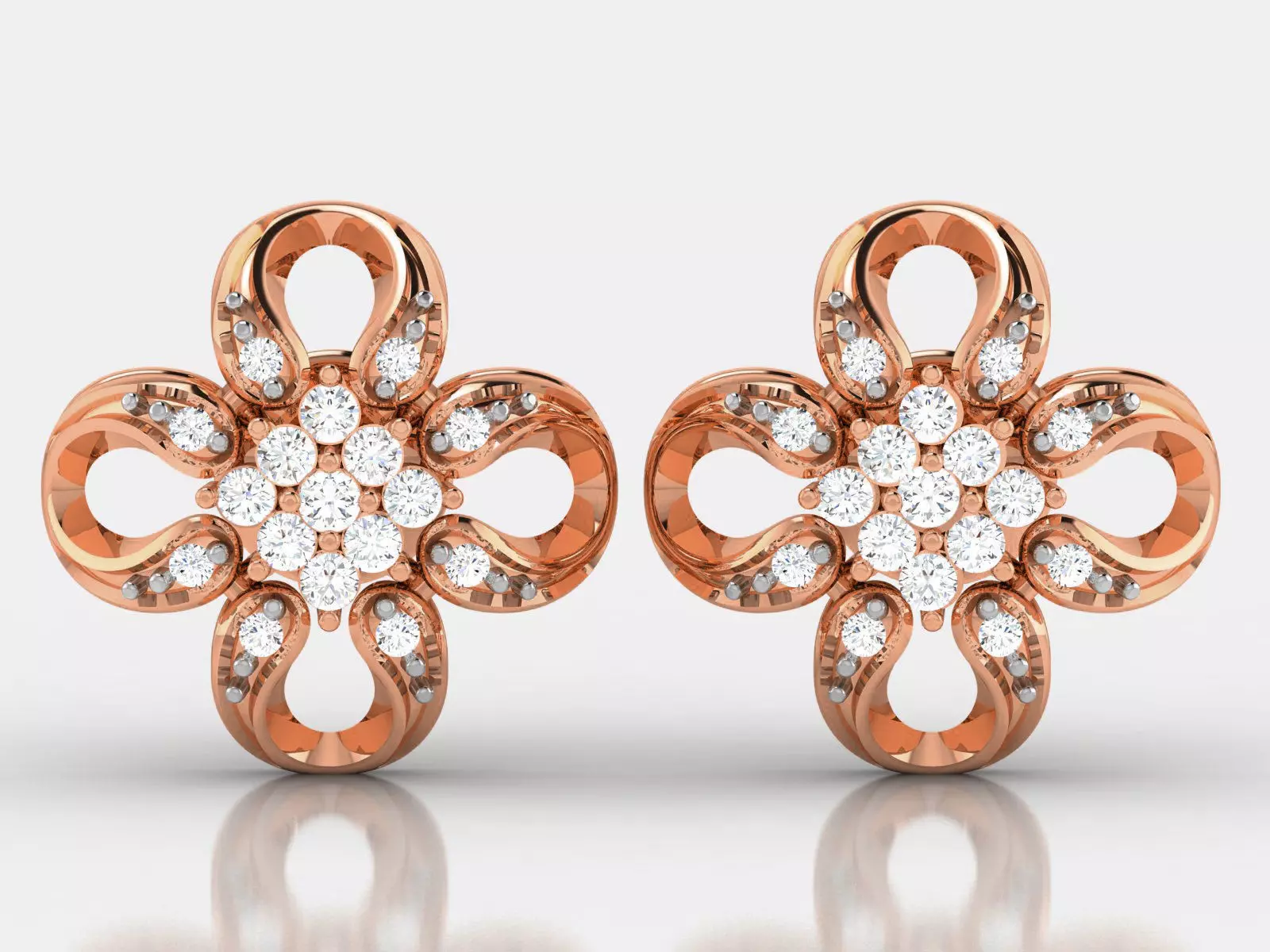 Diamond Studs Earrings renders 3dm details 3D print model_0