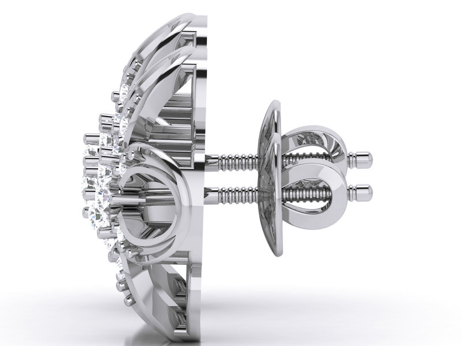 Diamond Studs Earrings renders 3dm details 3D print model_9