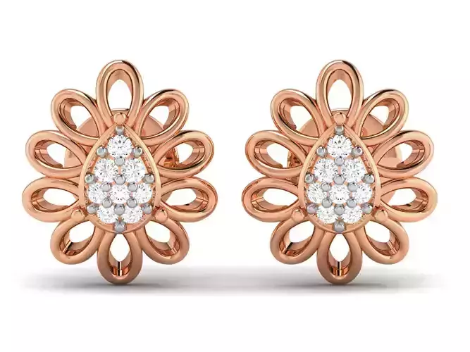 Diamond Studs Earrings renders 3dm details 3D print model