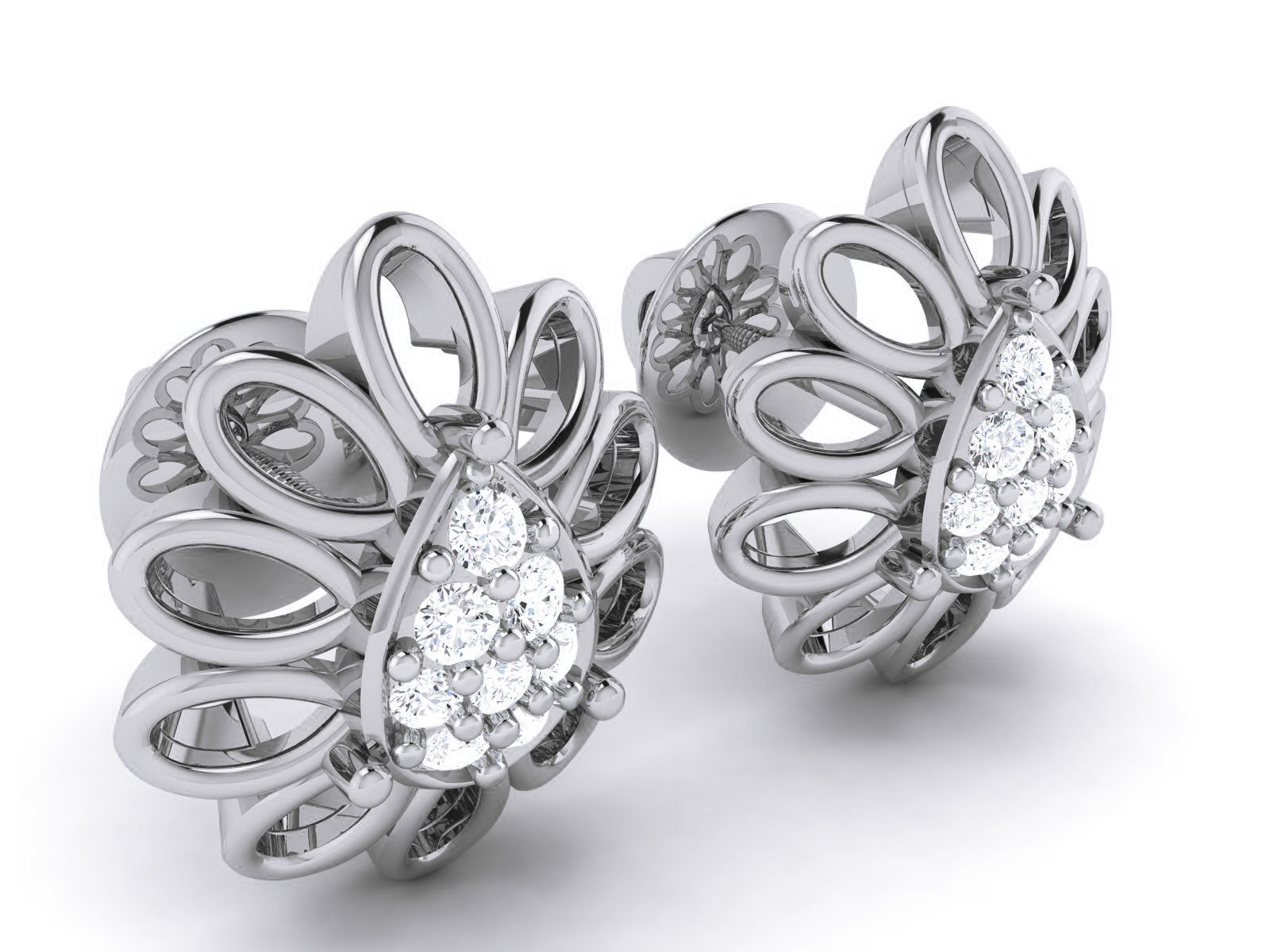 Diamond Studs Earrings renders 3dm details 3D print model_11