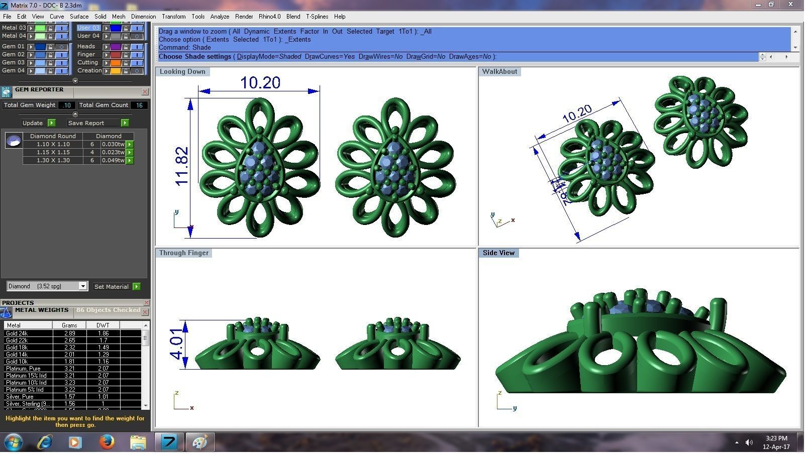 Diamond Studs Earrings renders 3dm details 3D print model_12