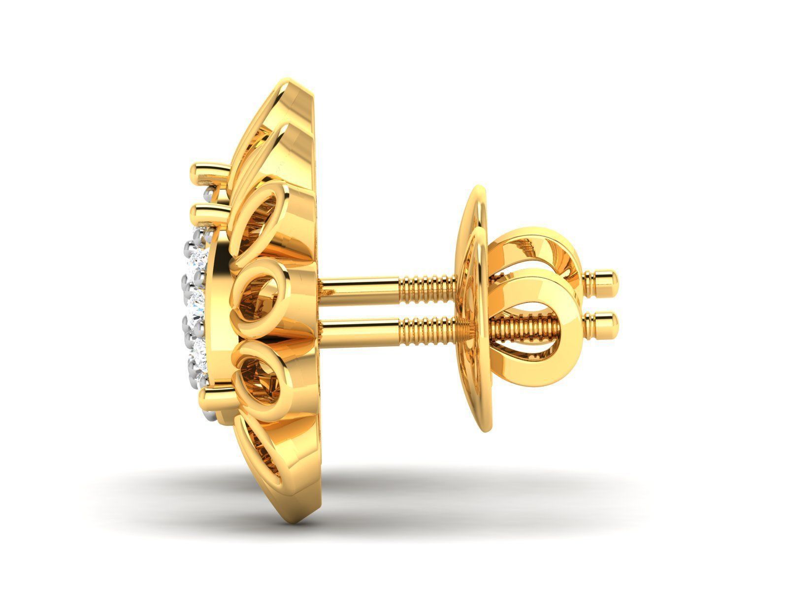 Diamond Studs Earrings renders 3dm details 3D print model_6