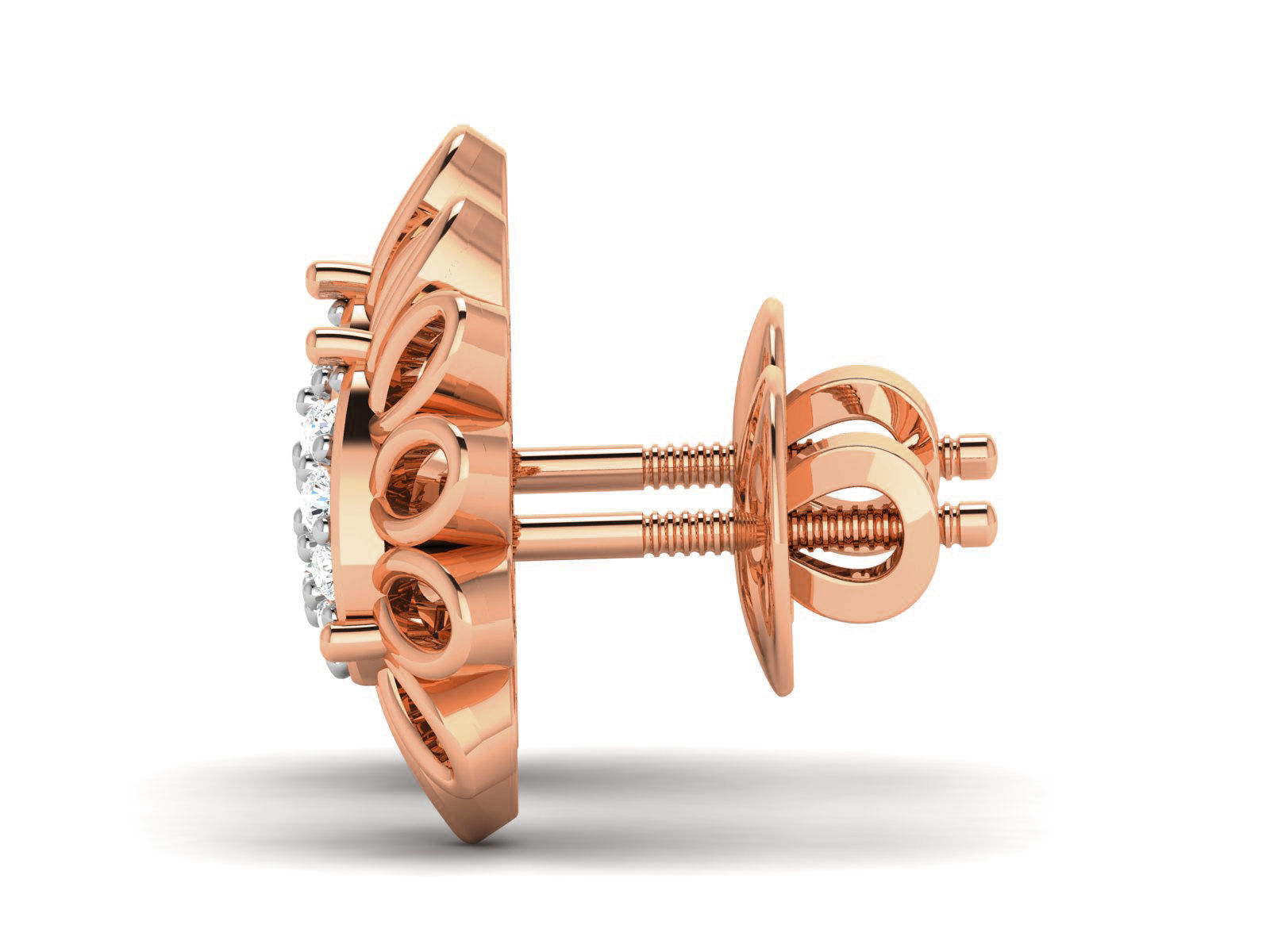 Diamond Studs Earrings renders 3dm details 3D print model_5